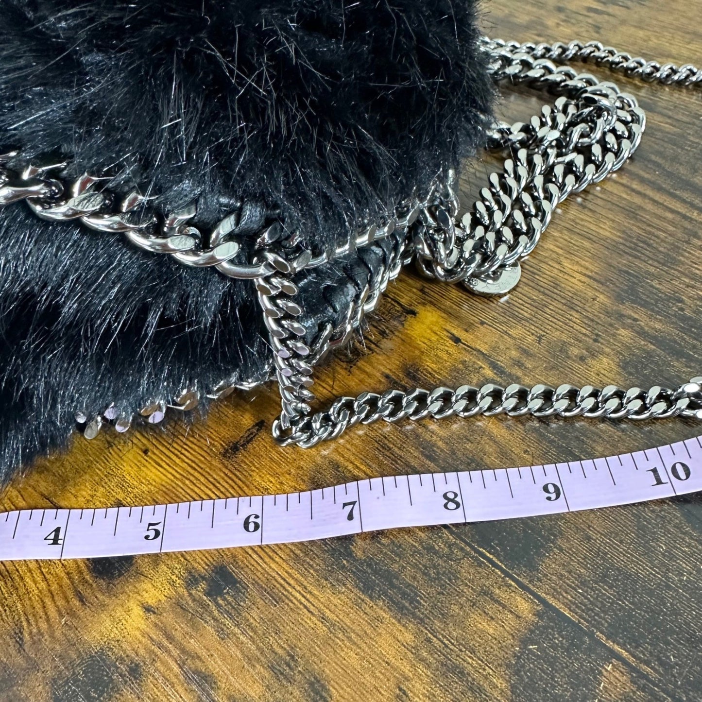 Stella McCartney Fur Free Fur Black Quilted Chain Shoulder Bag