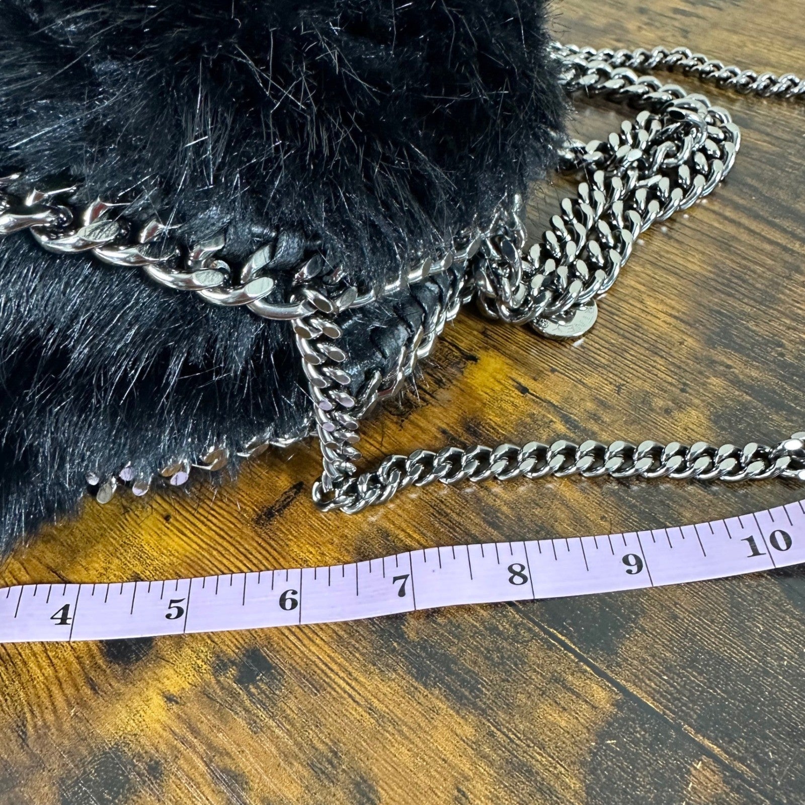 Stella McCartney Fur Free Fur Black Quilted Chain Shoulder Bag