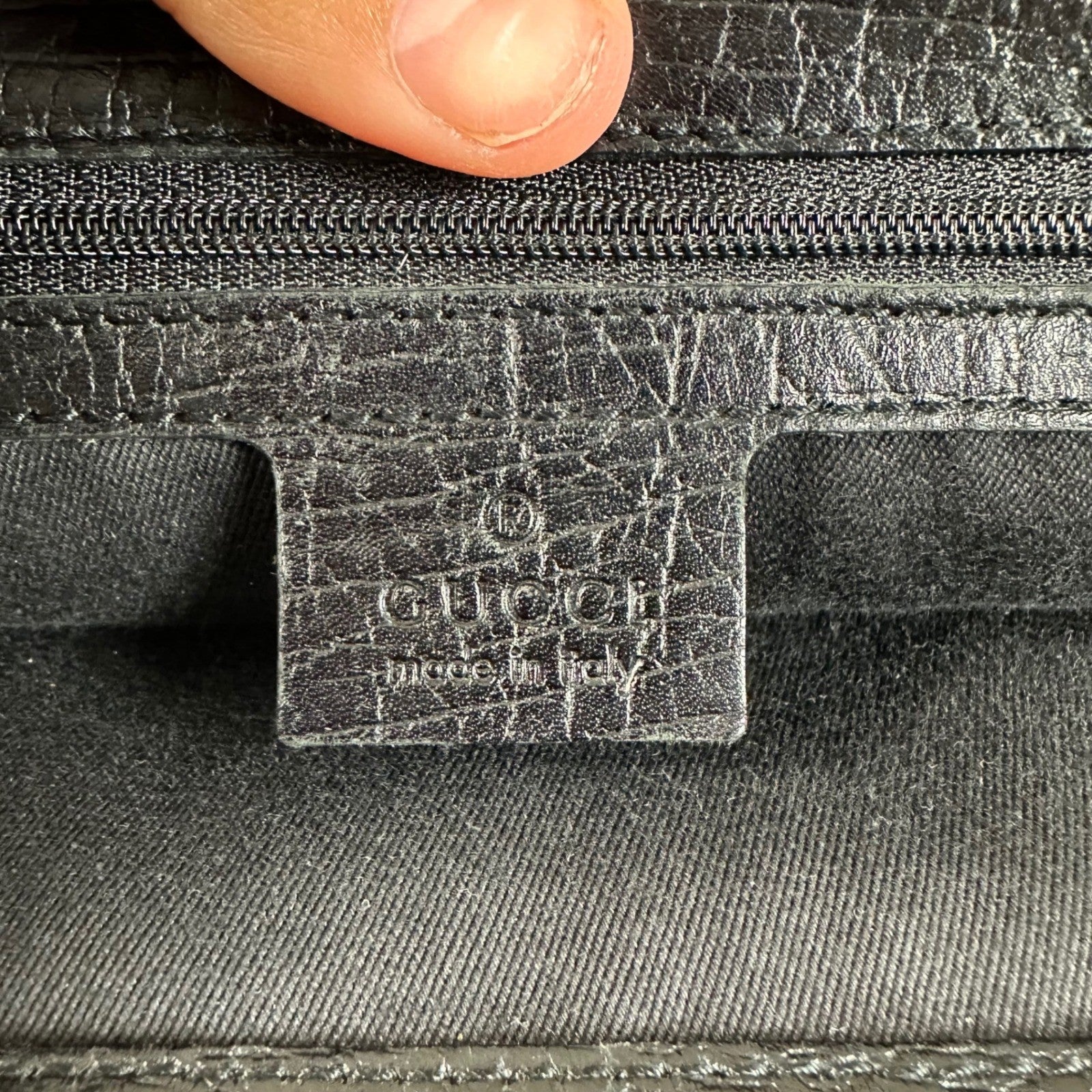 Gucci GG Canvas Bamboo Handle Tote Bag Handbag Black