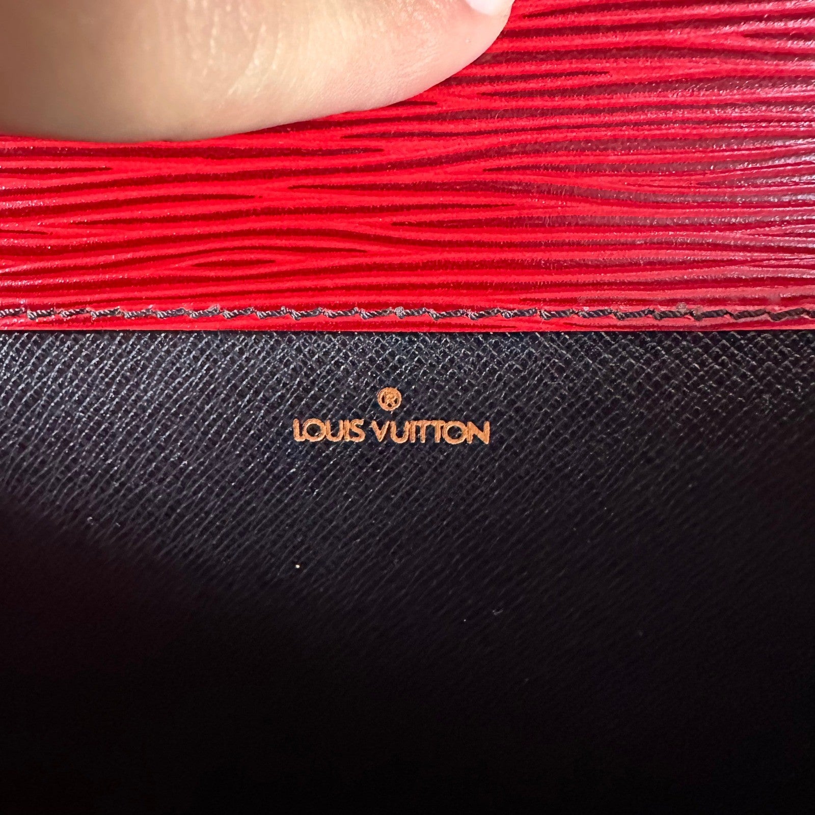 Louis Vuitton Epi Leather Porte Documents Clutch Case Red Authentic Vintage