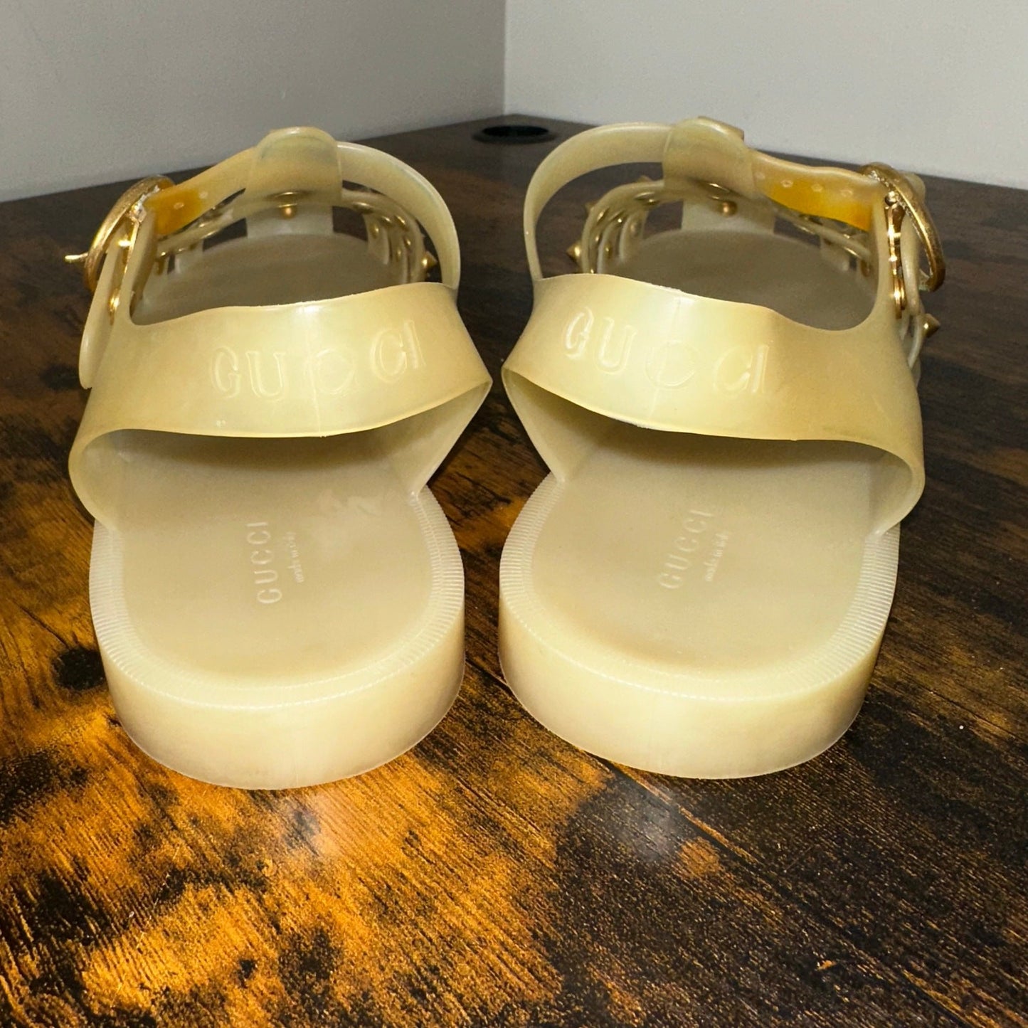 Gucci Tiger Men's Jelly Gladiator Sandals Shoes Studded Size 8 Authenticated