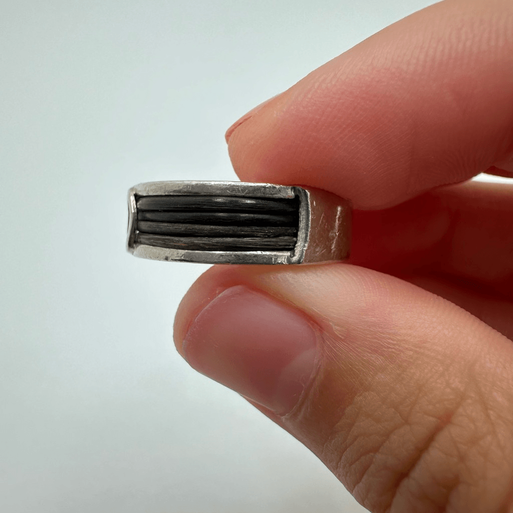 Valentino Garavani Sterling Silver Logo Ring Size 5