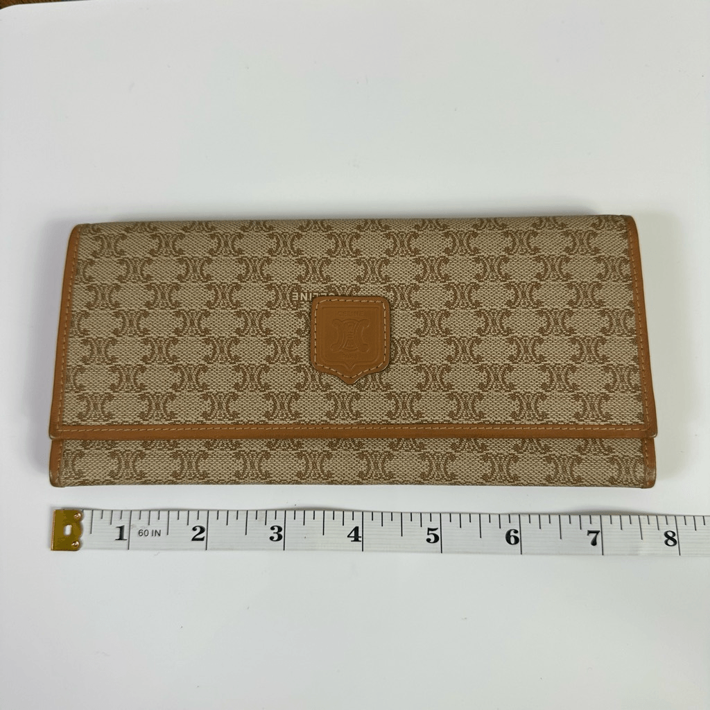 Celine Macadam Vintage Bifold Wallet Brown Tan