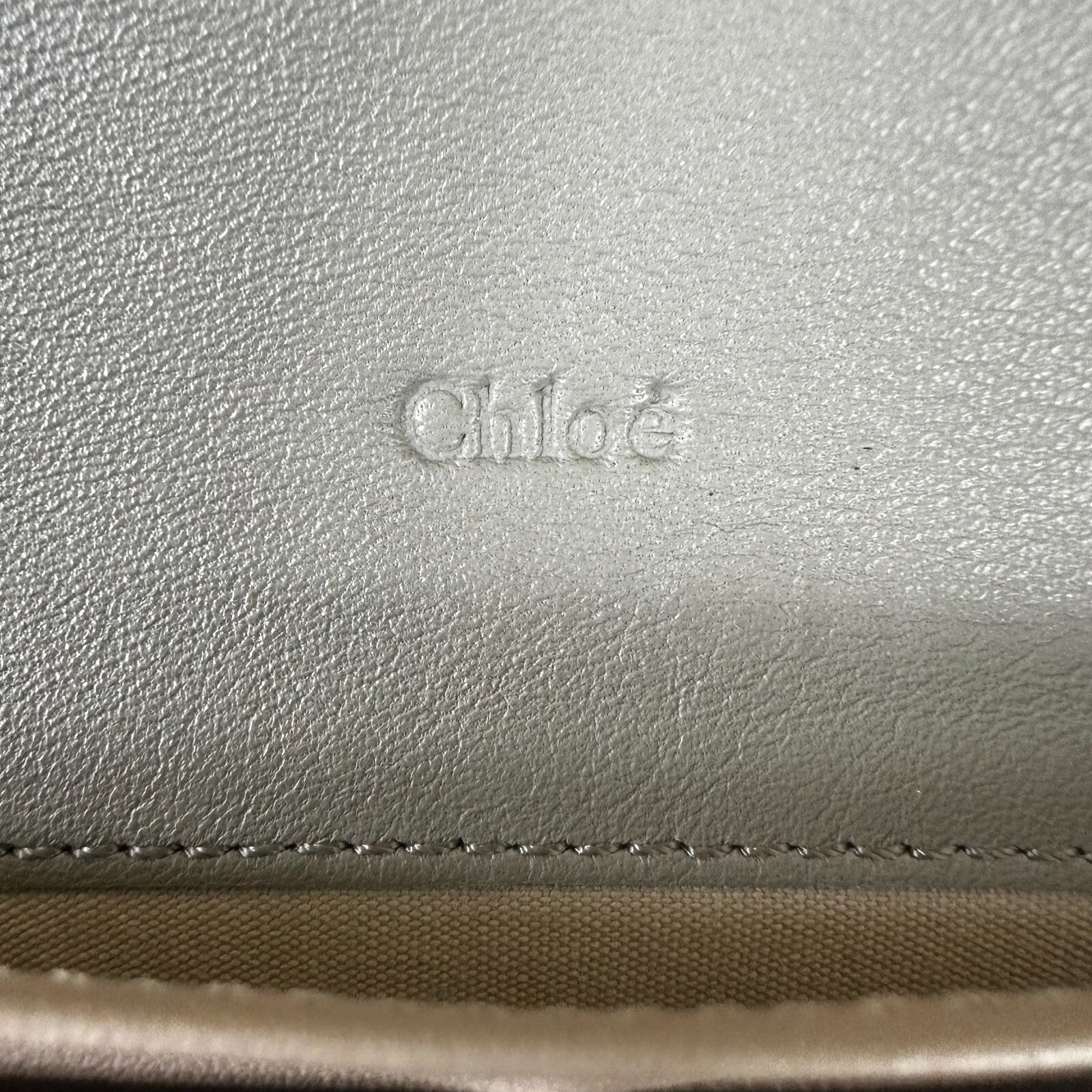 Chloe Indy Long Wallet With Flap Gray Leather