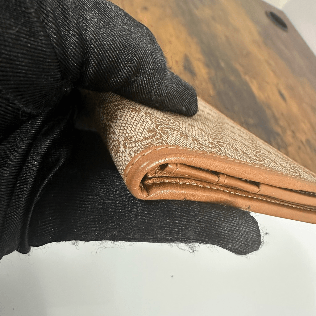 Celine Macadam Vintage Bifold Wallet Brown Tan