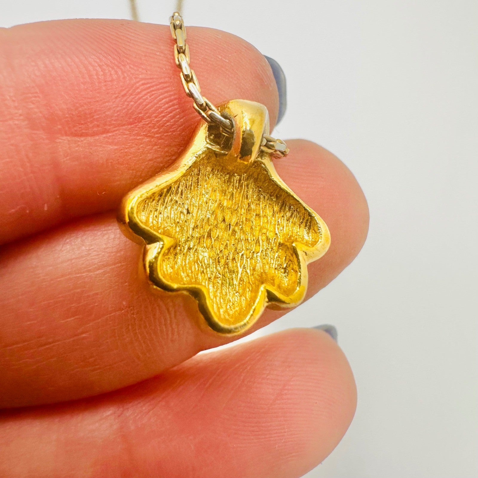 Vintage Christian Dior Gold Rhinestone Pendant Necklace Germany CD Logo