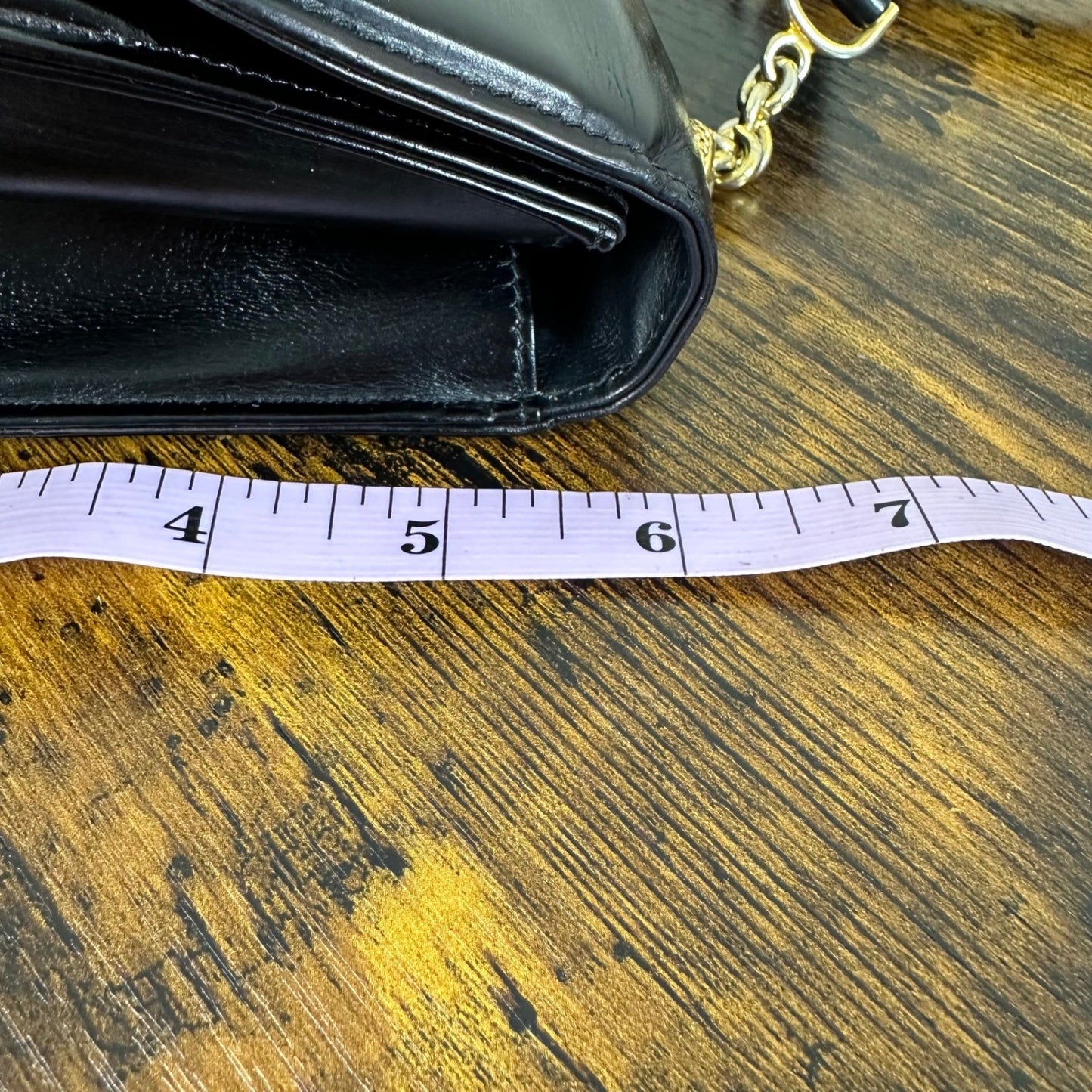 Vintage Gucci Black Leather Flap Chain Shoulder Handbag Evening Bag Authentic