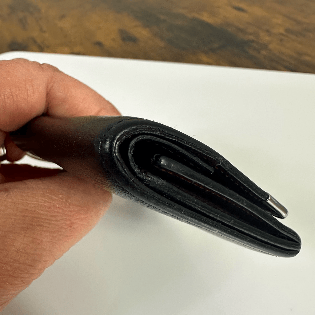 Cartier Vintage Black Leather Coin Purse Case