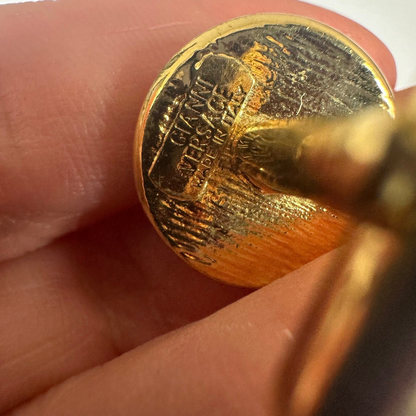 Gianni Versace La Medusa Gold Tone Enamel Cufflinks Authentic