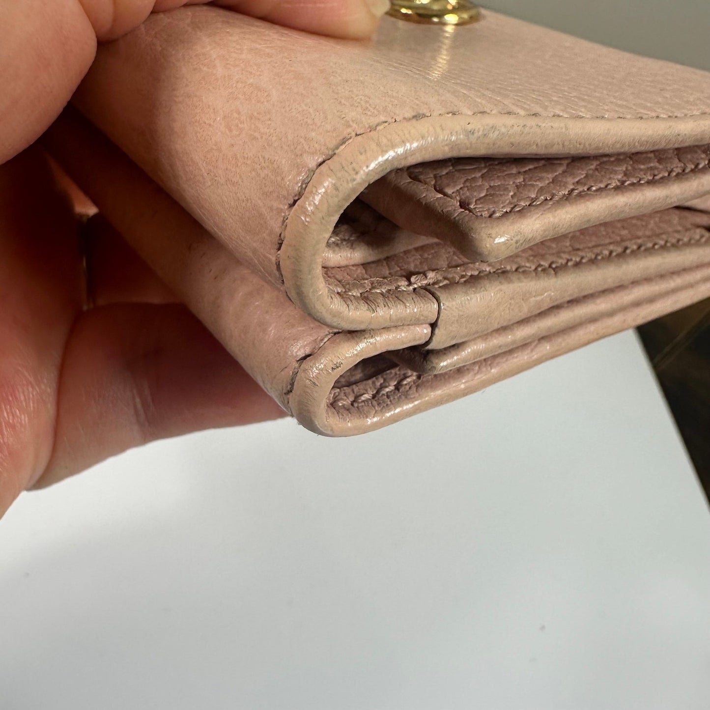 Gucci Marmont Pink Leather Compact Wallet - Preowned Authentic