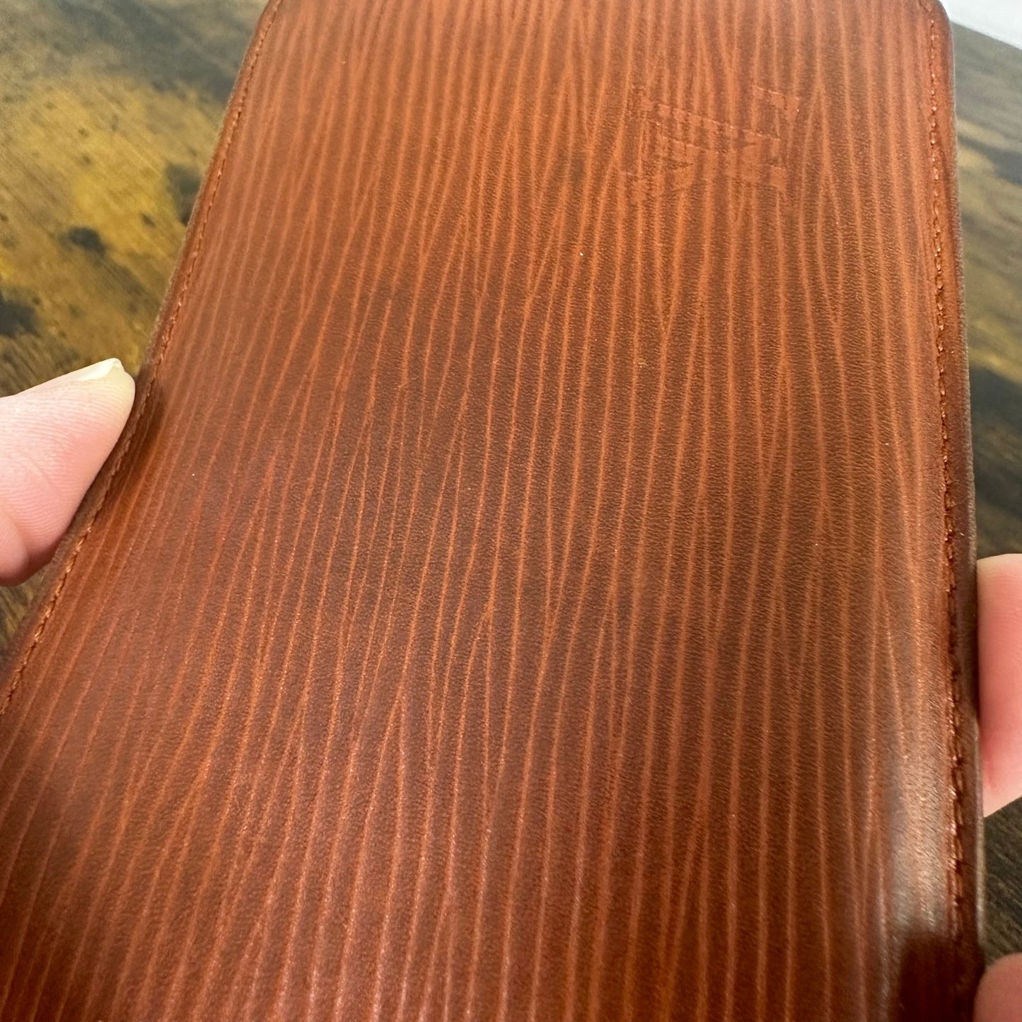 Louis Vuitton Vintage Brown Epi Leather Slim Wallet Card Holder