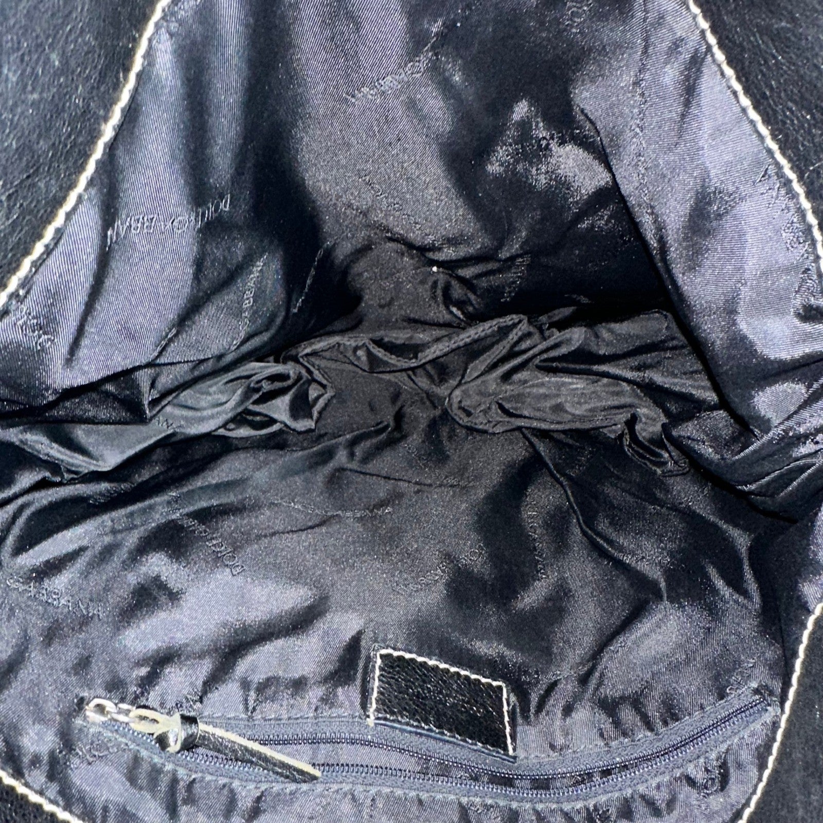 Dolce & Gabbana Black Logo Jacquard Hobo Shoulder Bag Leather Trim Ring Detail