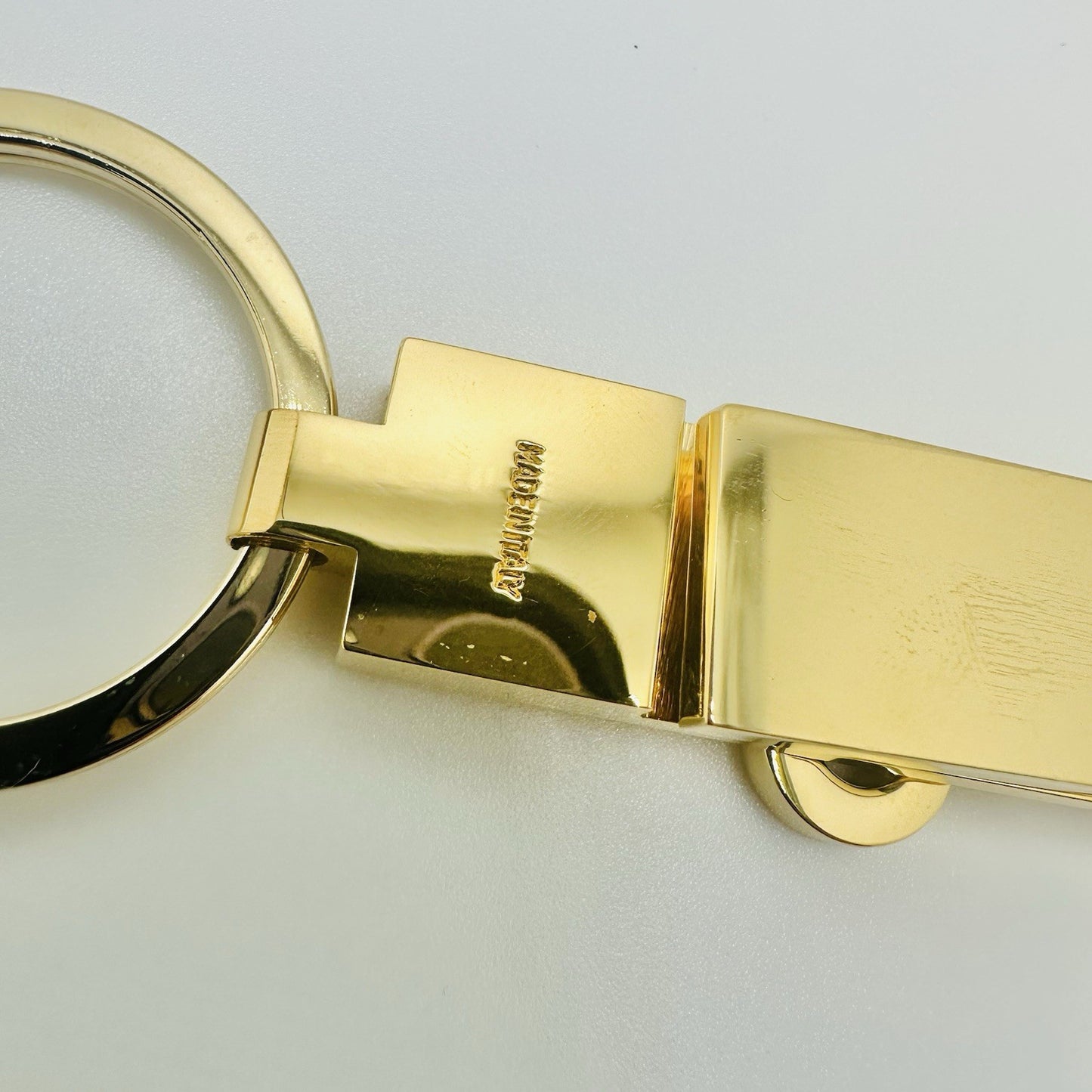 Salvatore Ferragamo Gancini Gold Tone Key Ring Detachable