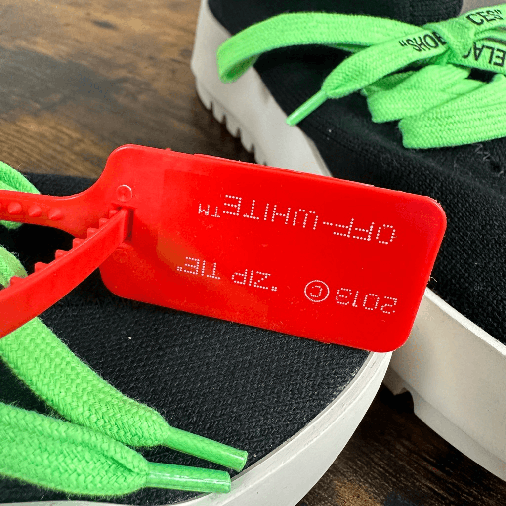 Off White Virgil Abloh Moto Wrap Neoprene High Top Sneakers Women Sz 38/8 US AUT