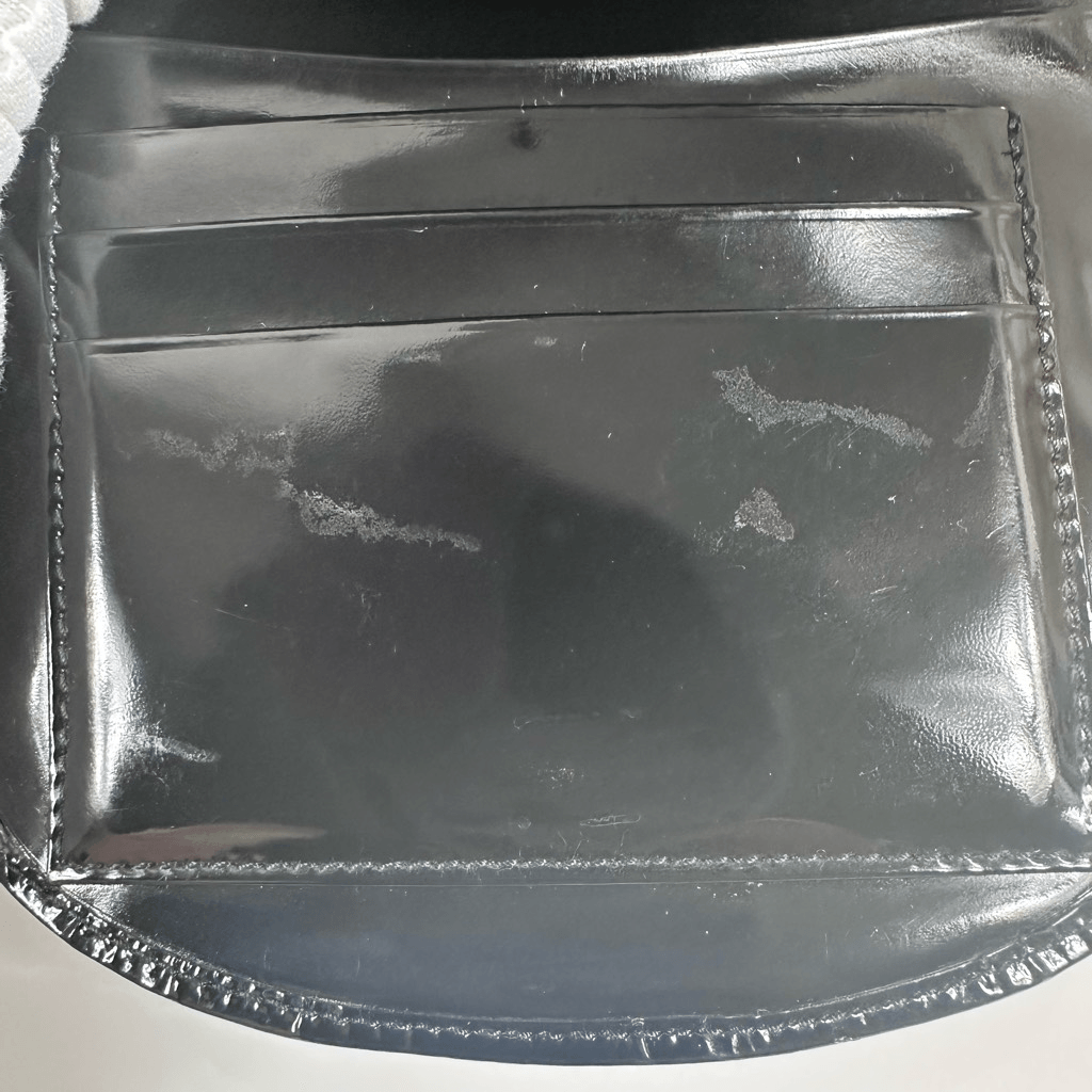 Gucci Wallet Black Patent Leather Belt Buckle Clip