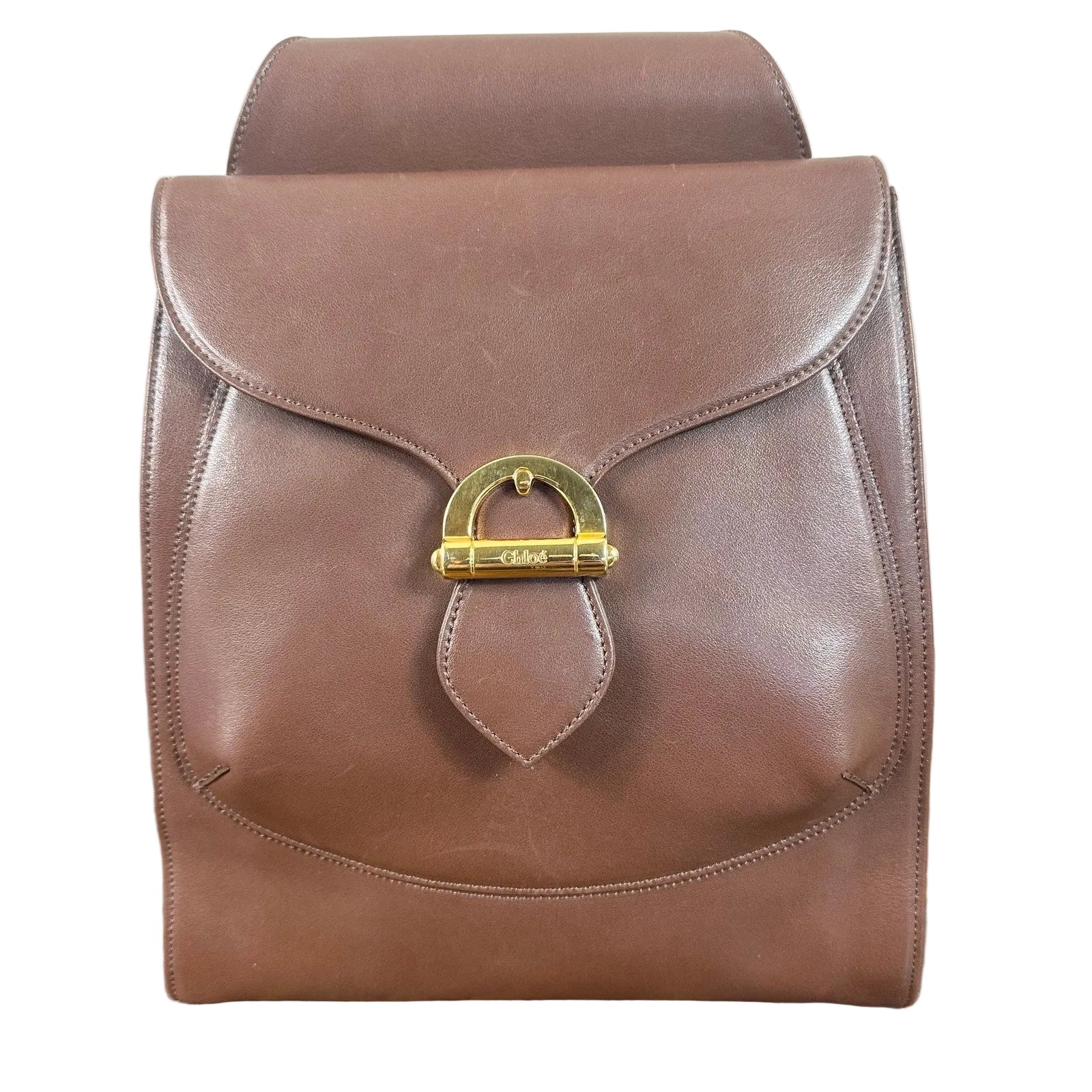 Vintage Chloe Brown Leather Sling Bag Backpack Authentic