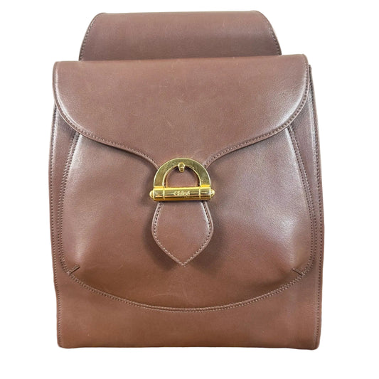 Vintage Chloe Brown Leather Sling Bag Backpack Authentic