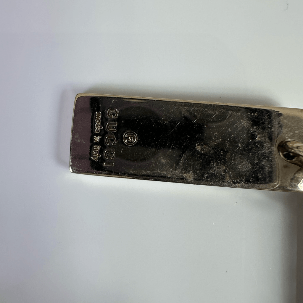 Gucci Bicolor Long Porte Cles Keychain Leather Metal With Pouch And Box