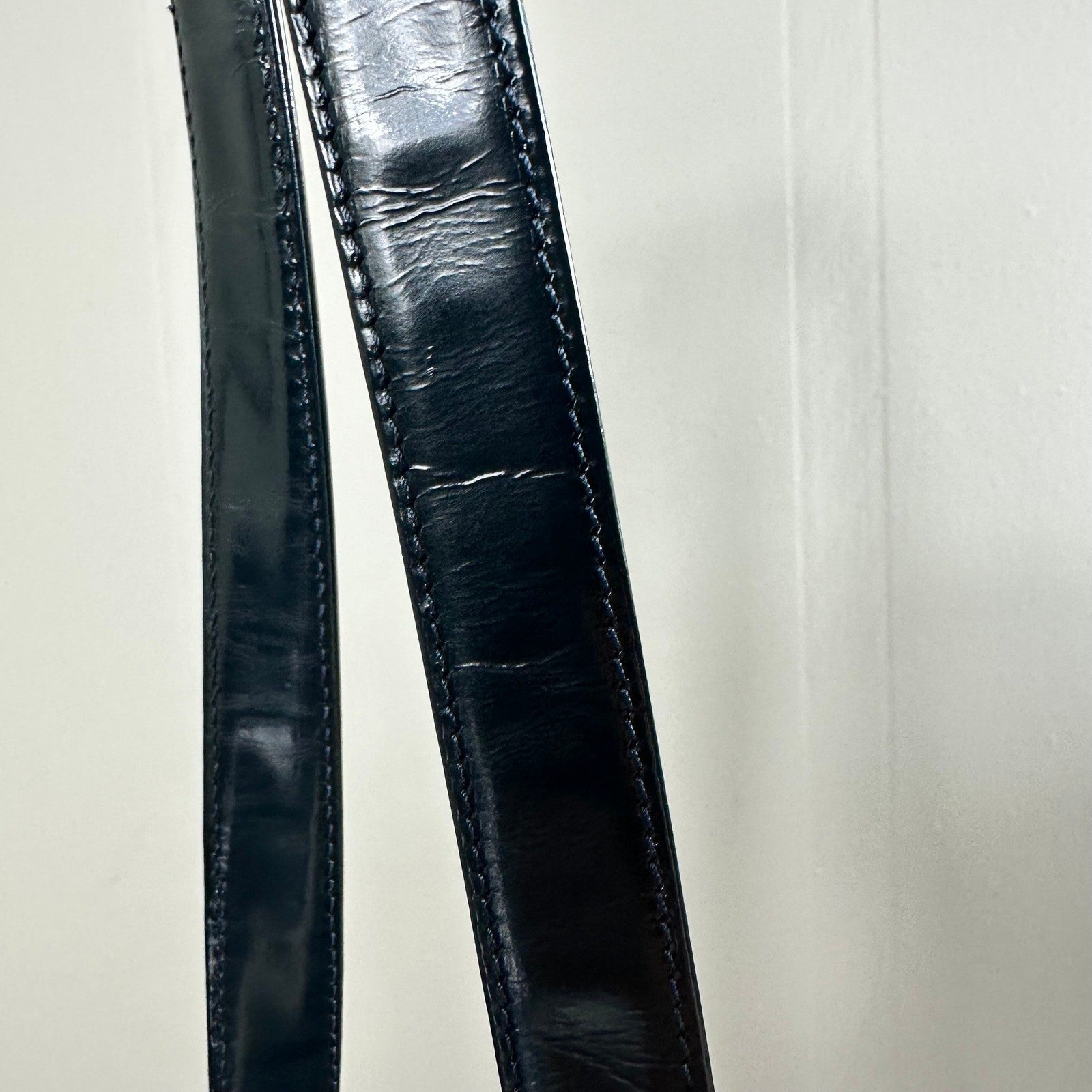 Gianni Versace Medusa Teal Patent Leather Shoulder Bag Vintage Authentic