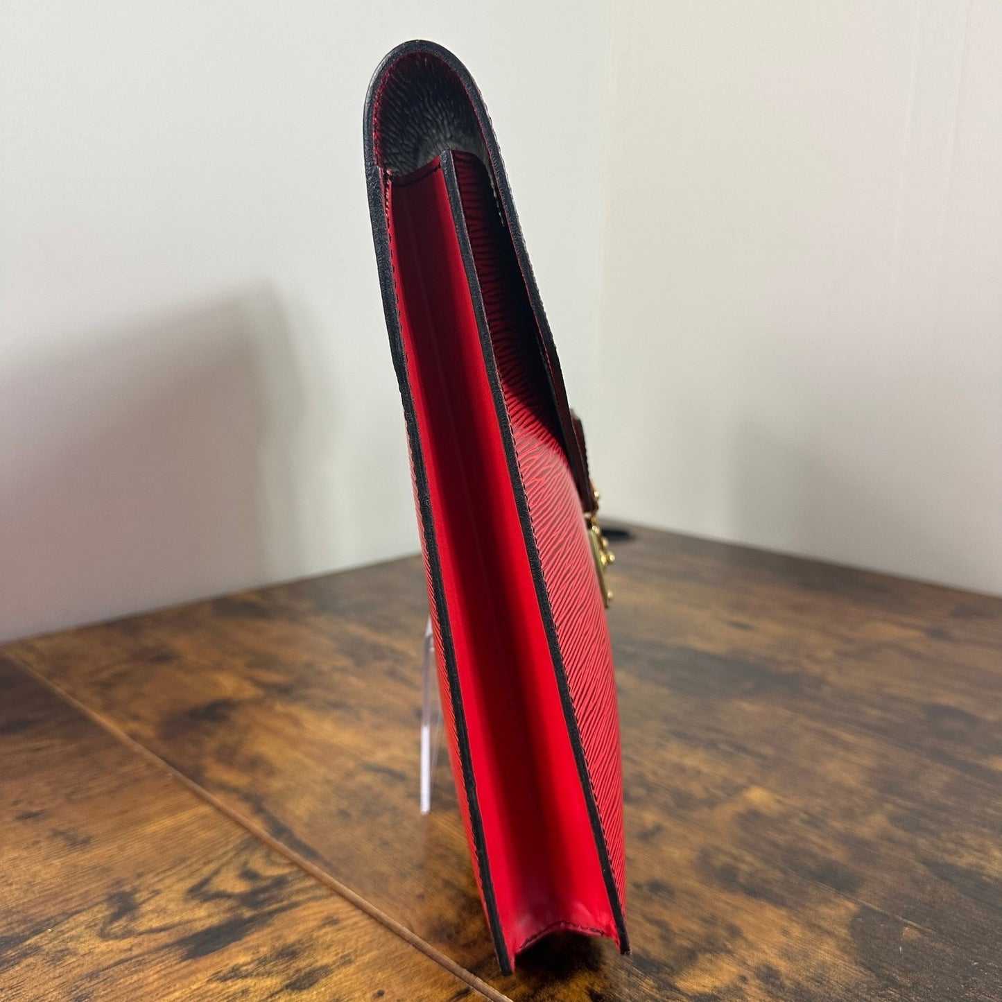 Louis Vuitton Epi Leather Porte Documents Clutch Case Red Authentic Vintage