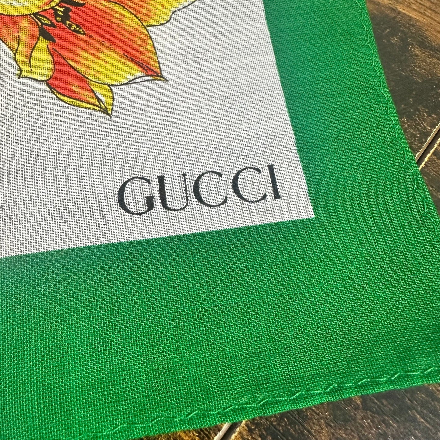 Gucci Flora Cotton Square Scarves Set of 2 With Box for Neck Hair Bag Vintage