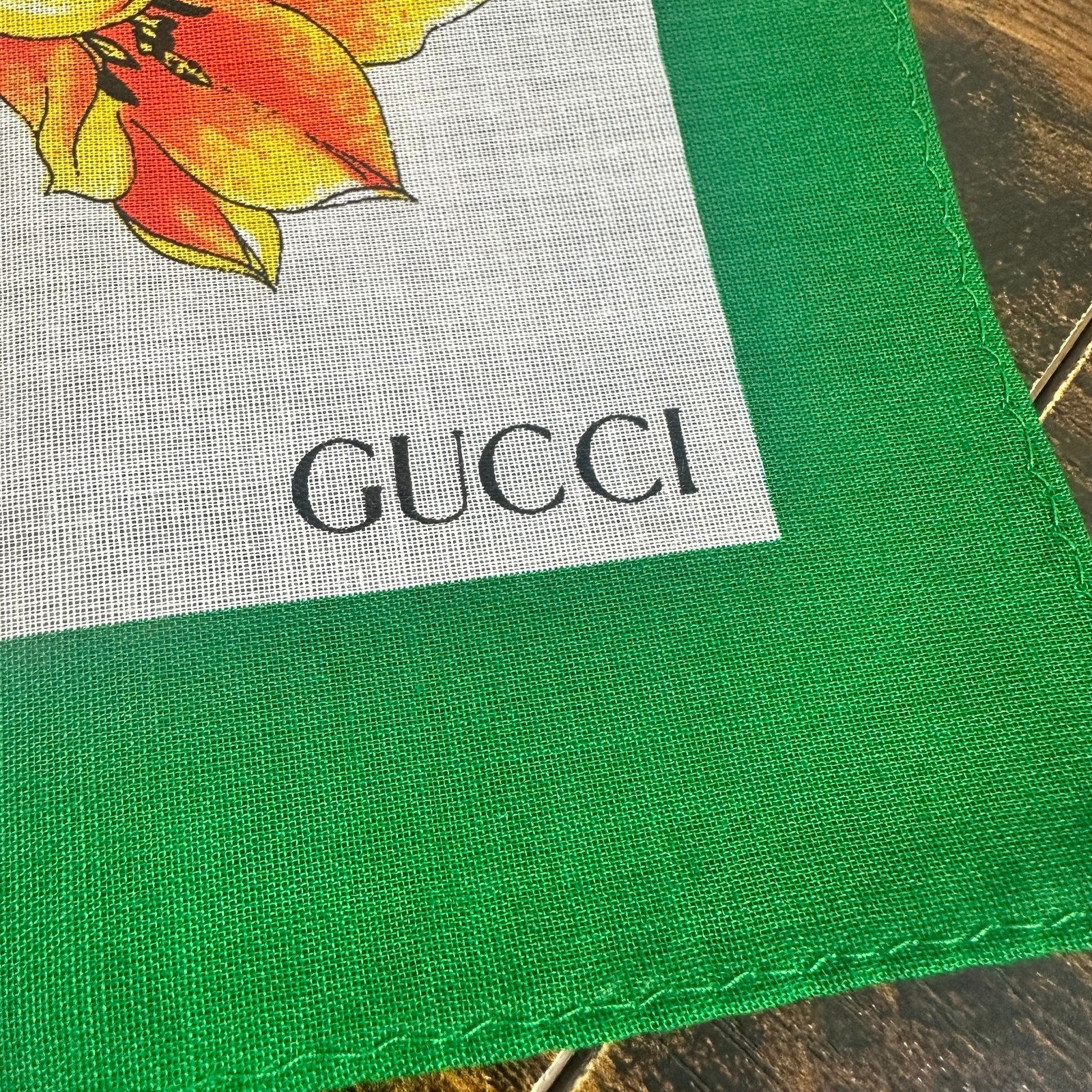 Gucci Flora Cotton Square Scarves Set of 2 With Box for Neck Hair Bag Vintage
