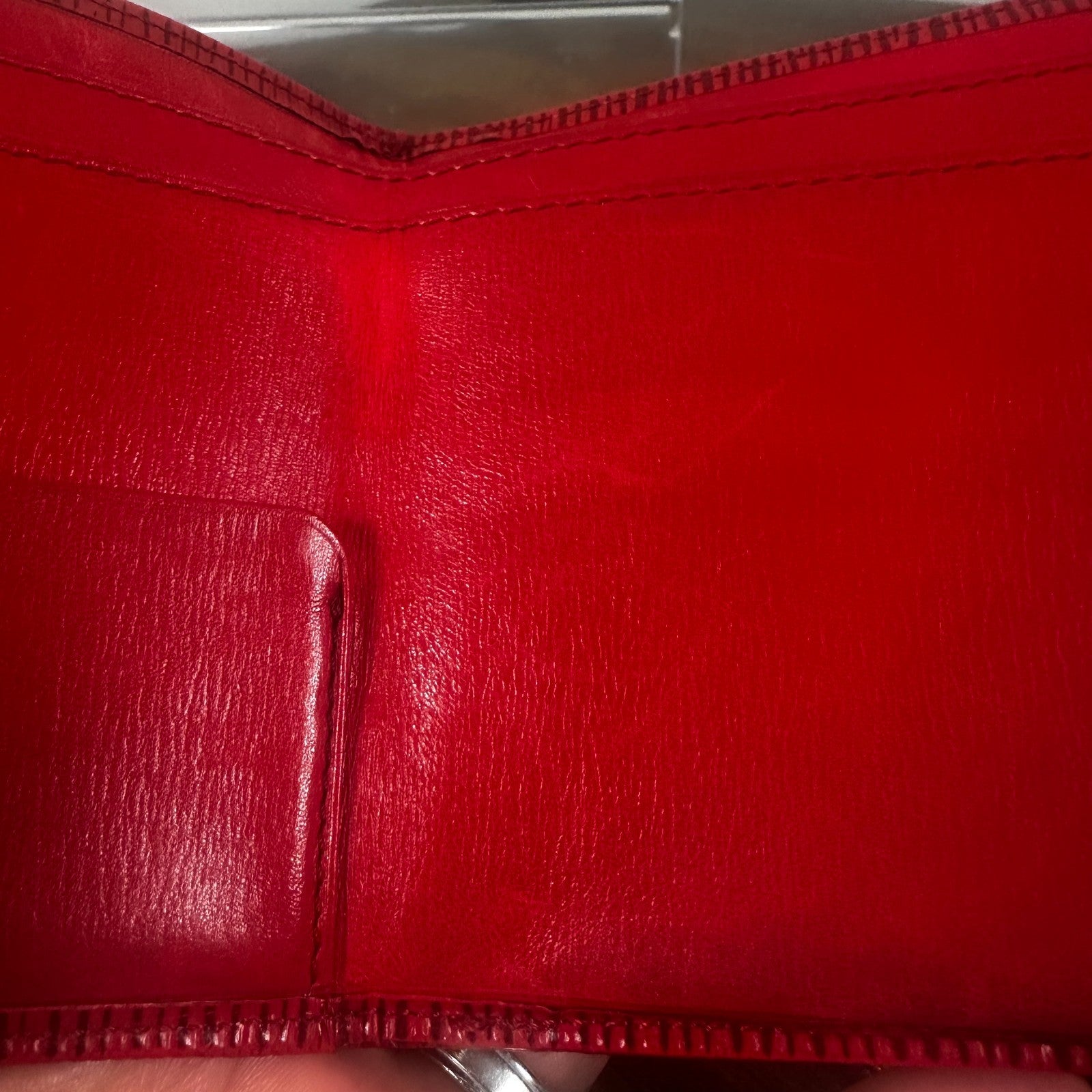 Louis Vuitton Red Epi Leather Vintage Wallet Padlock Gold Hardware Women