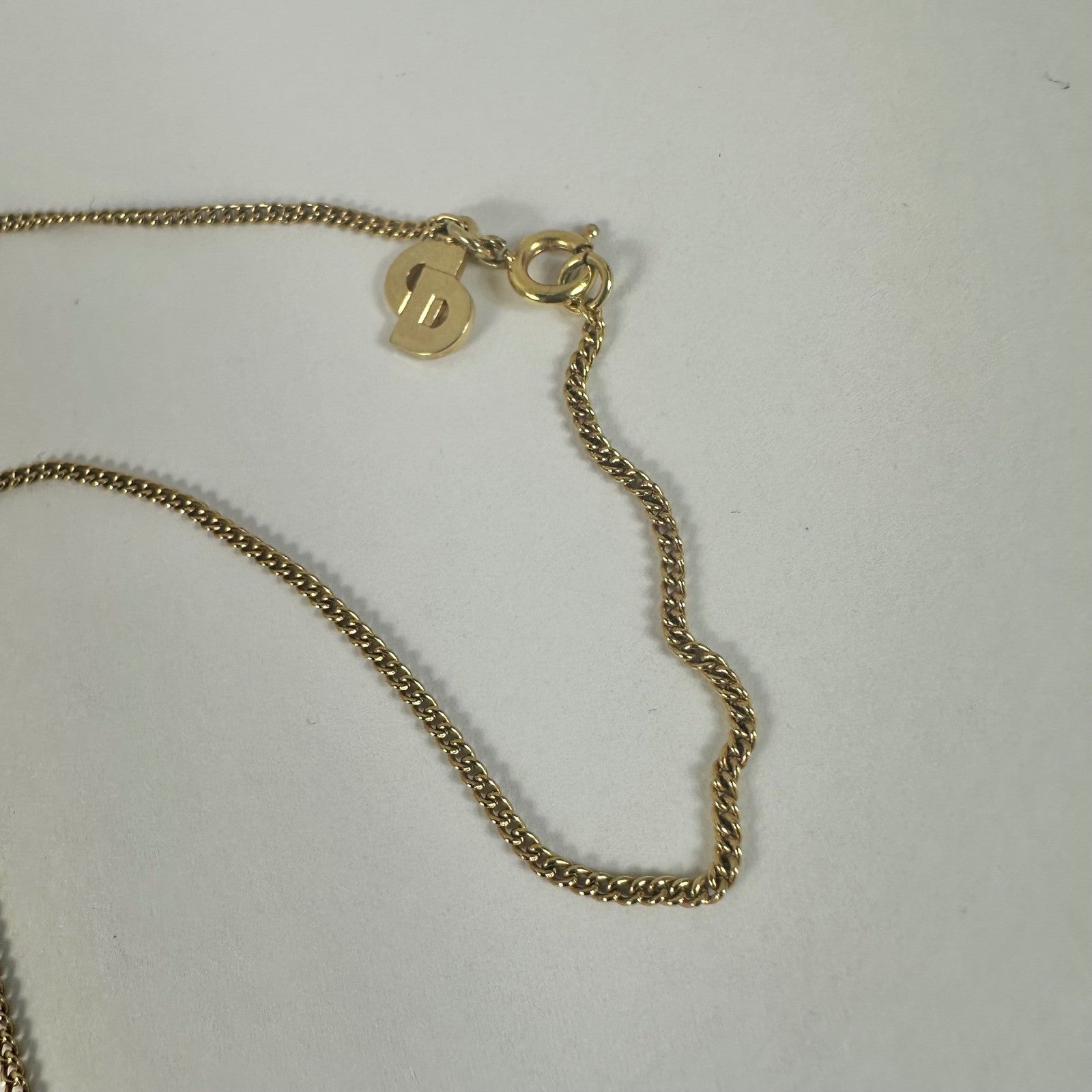 Vintage Christian Dior CD Logo Gold Chain Necklace Designer Jewelry