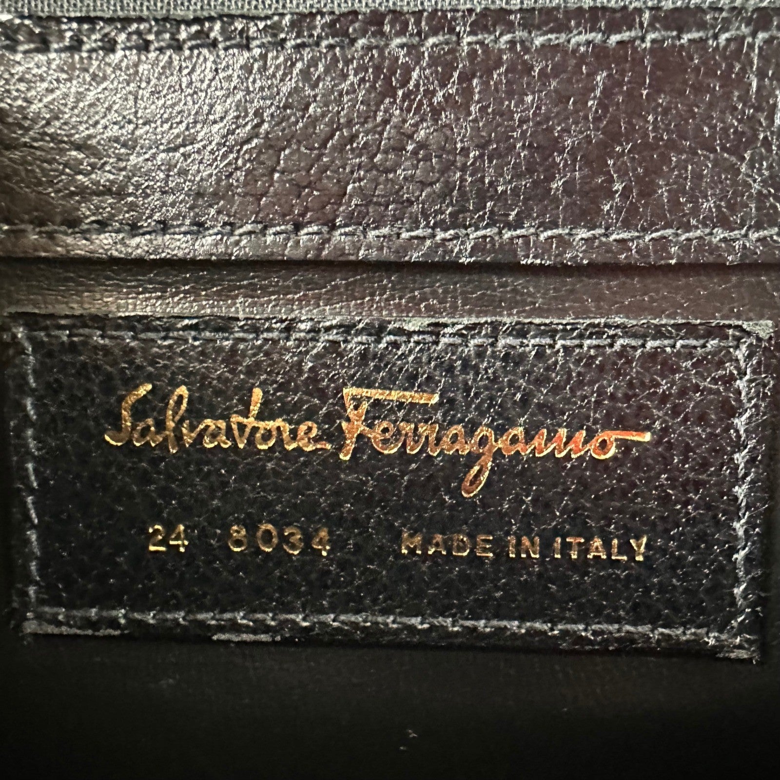Salvatore Ferragamo Leather Briefcase Black Gold Hardware Made in Italy Business
