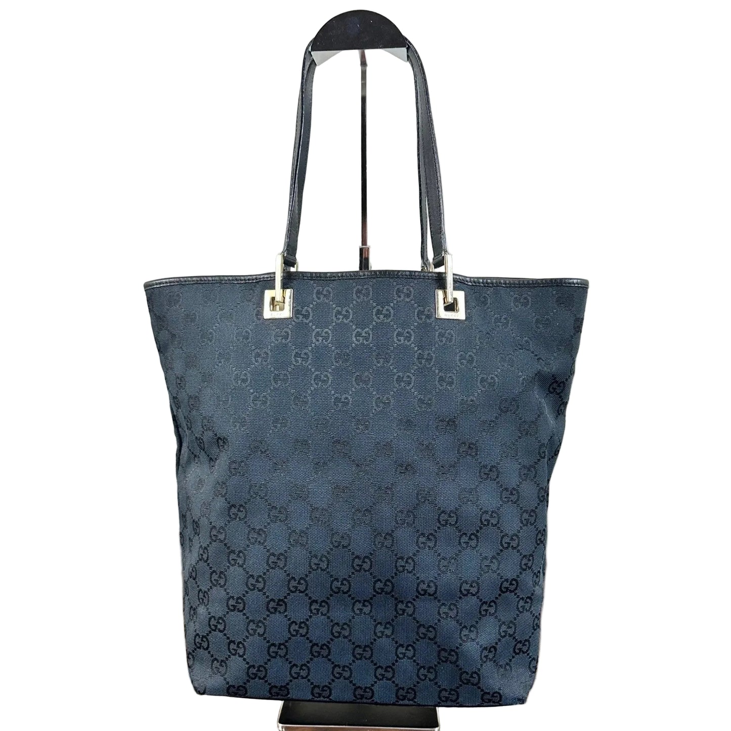 Gucci GG Canvas Tote Bag Black Authentic Designer Handbag Purse Classic