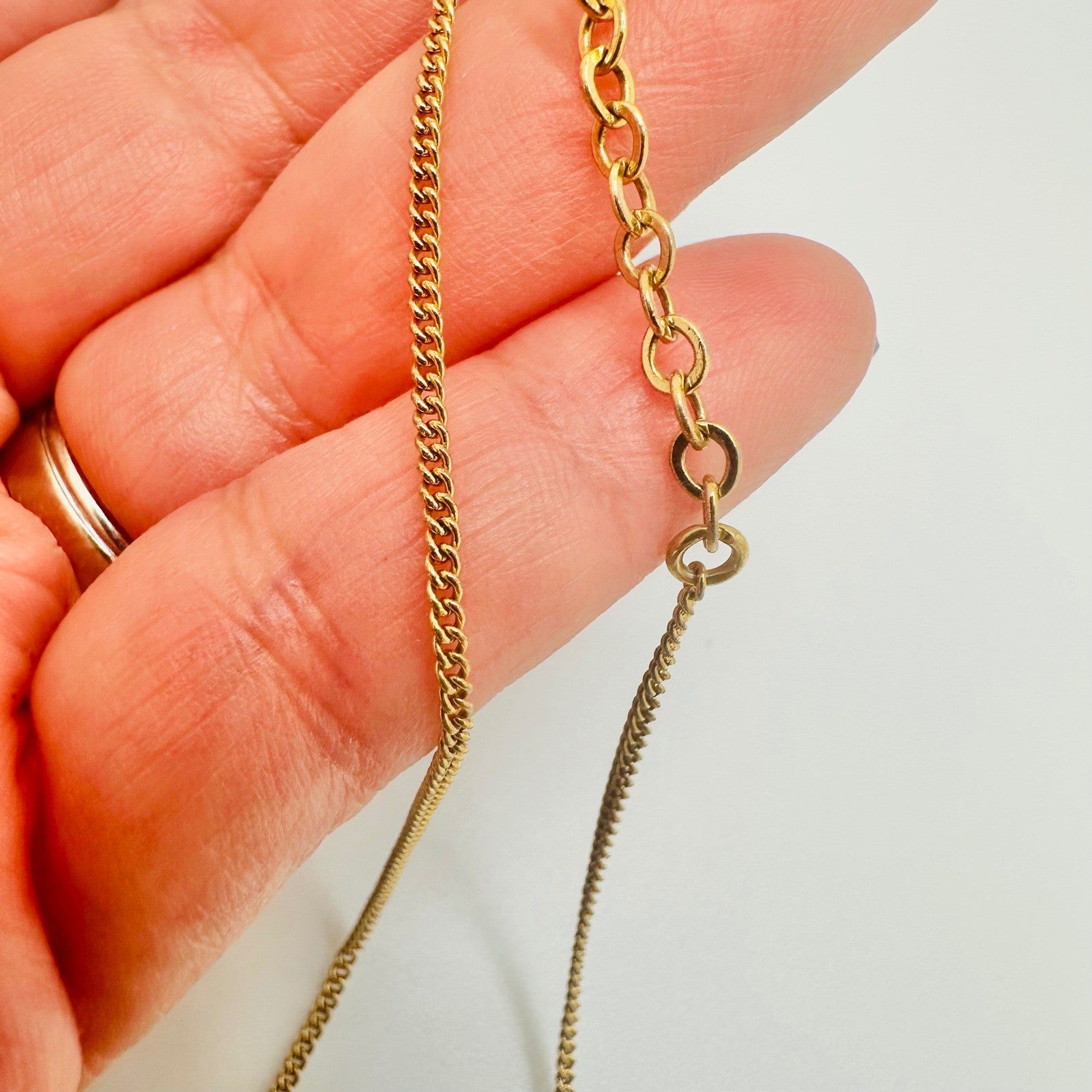 Christian Dior Gold Tone Crystal Pendant Necklace Designer Jewelry