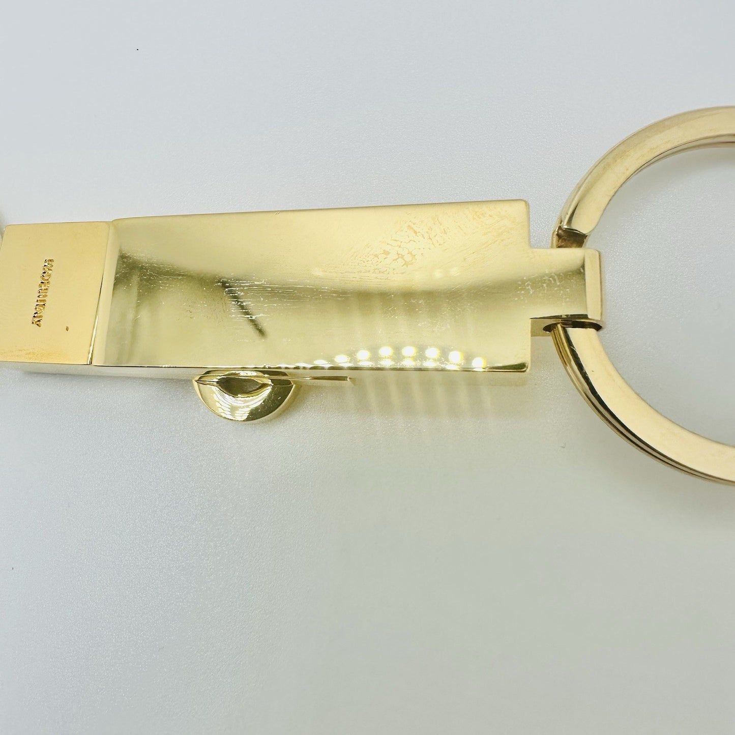 Salvatore Ferragamo Gancini Gold Tone Key Ring Detachable