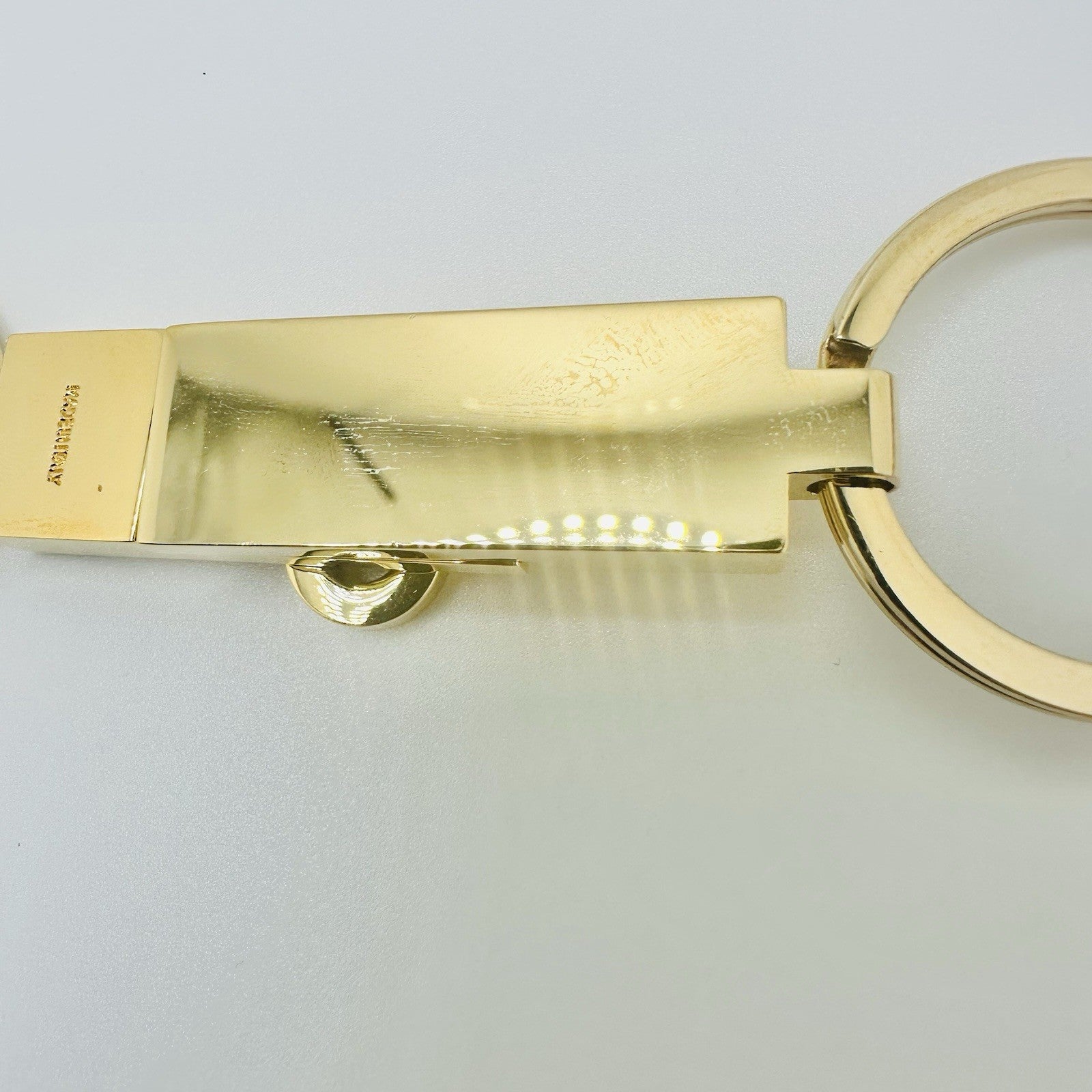 Salvatore Ferragamo Gancini Gold Tone Key Ring Detachable