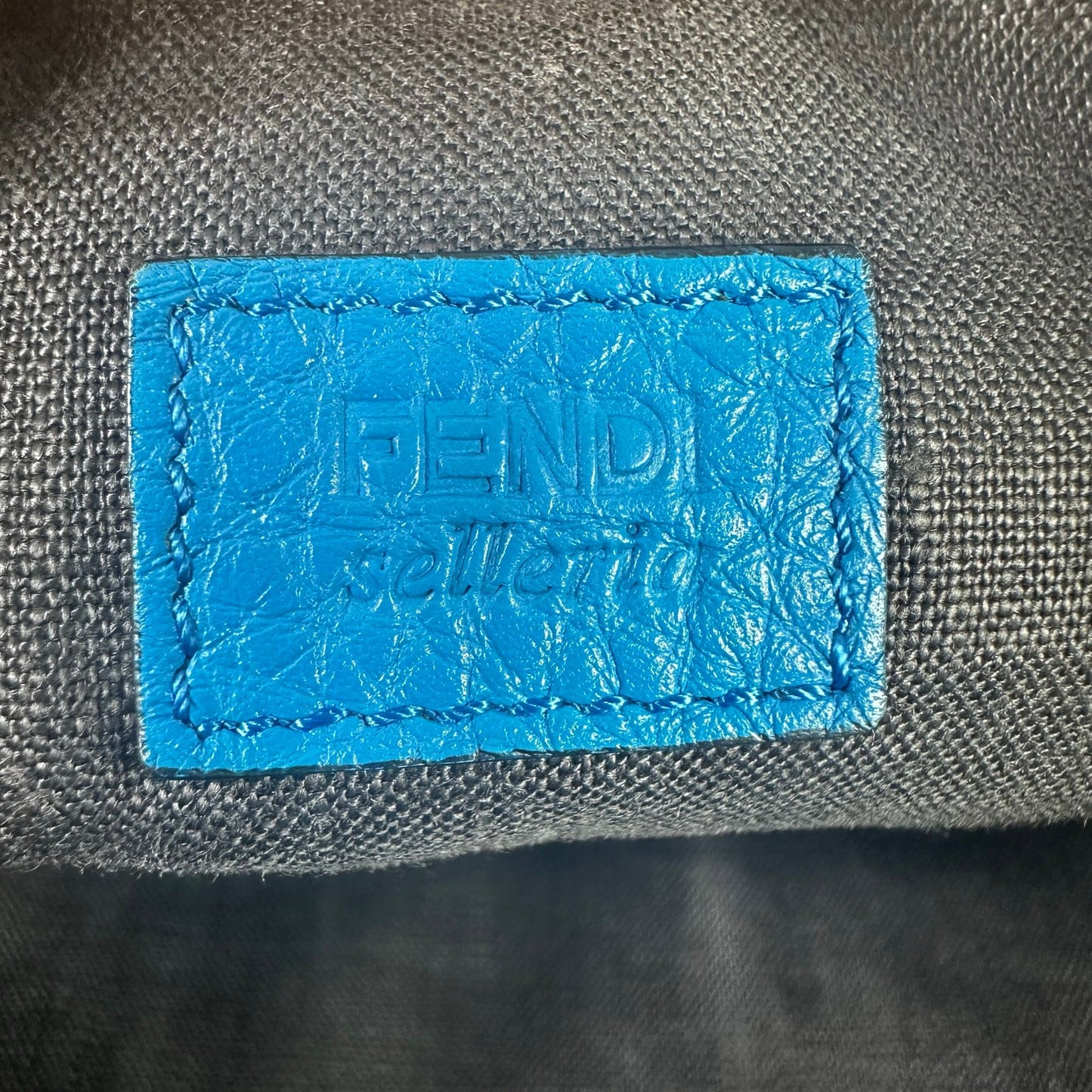 Fendi Selleria Blue Leather Clutch Bag