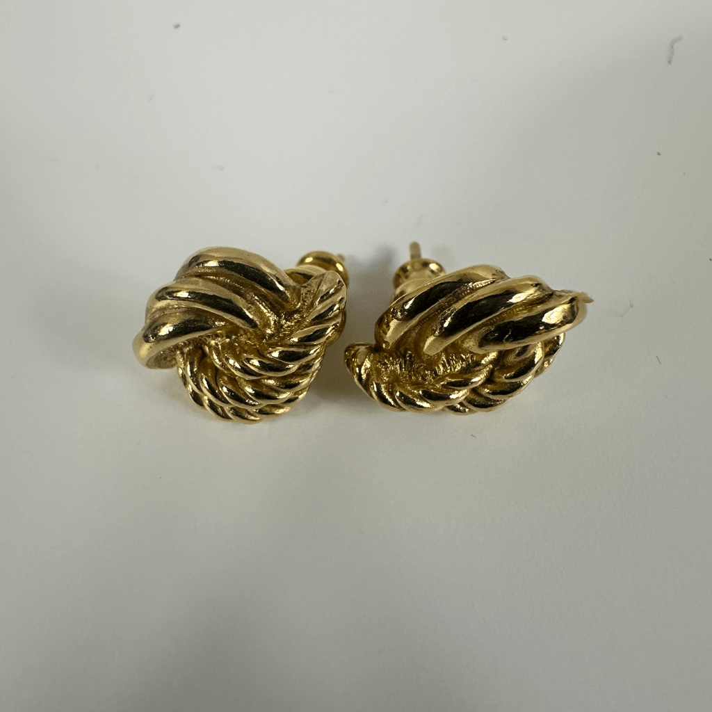 Christian Dior Gold Tone Vintage Earrings Pierced