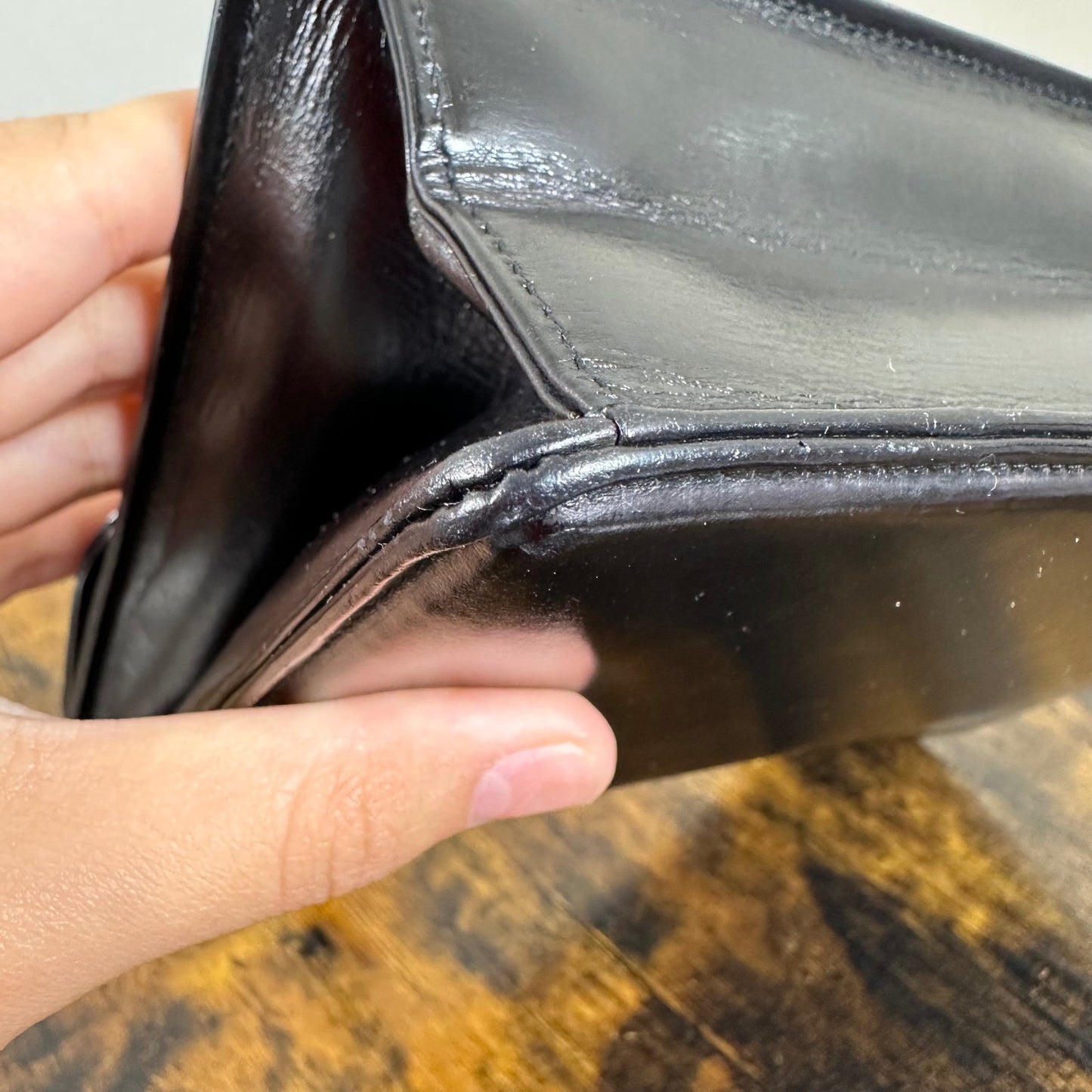 Vintage Gucci Black Leather Flap Chain Shoulder Handbag Evening Bag Authentic