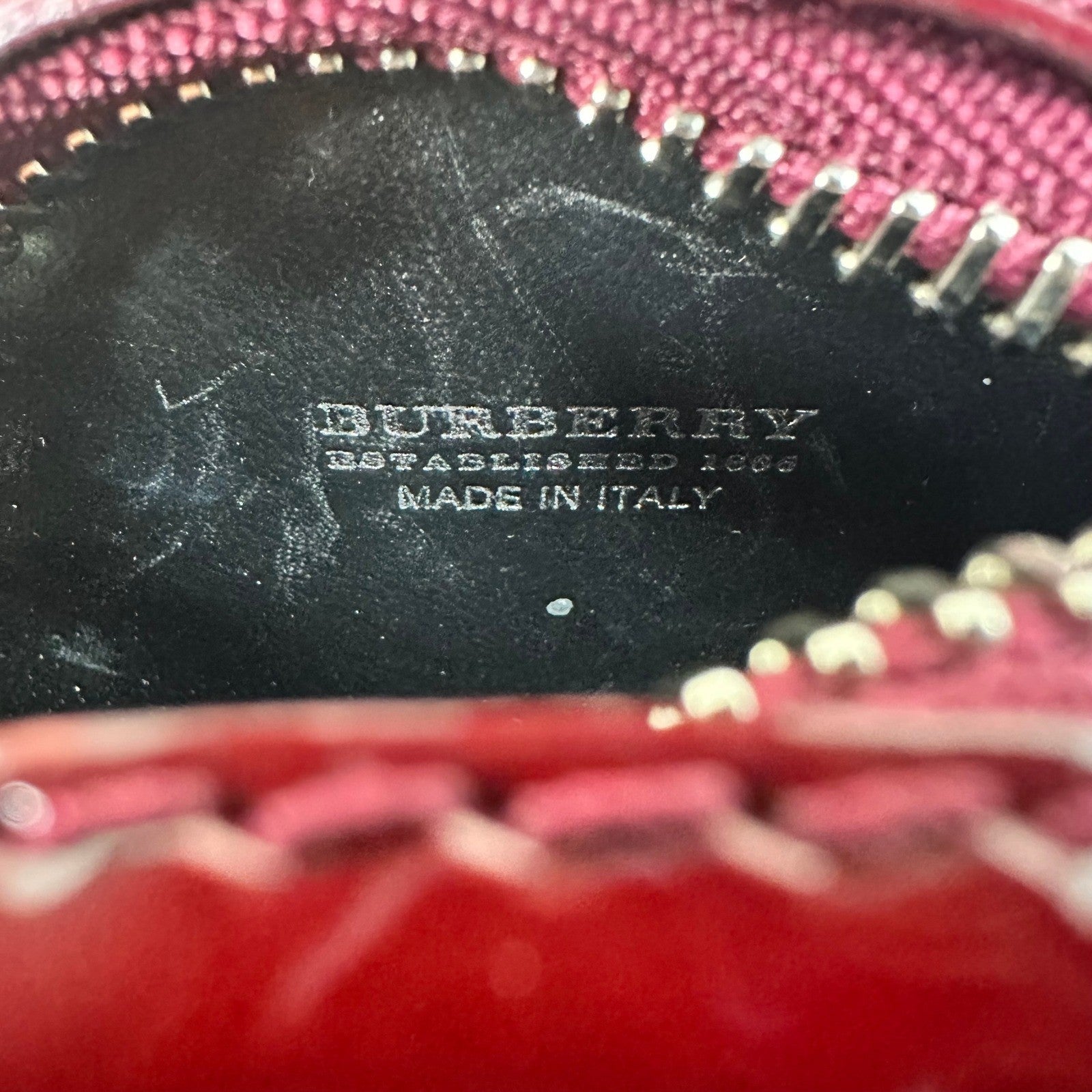 Rare Burberry Patent Leather Round Studded Crossbody Mini Nova Check Italy