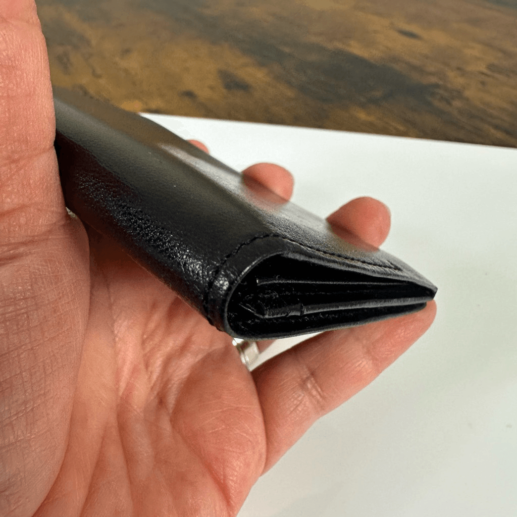 Valentino Garavani Slim Bifold Card Wallet Black Leather