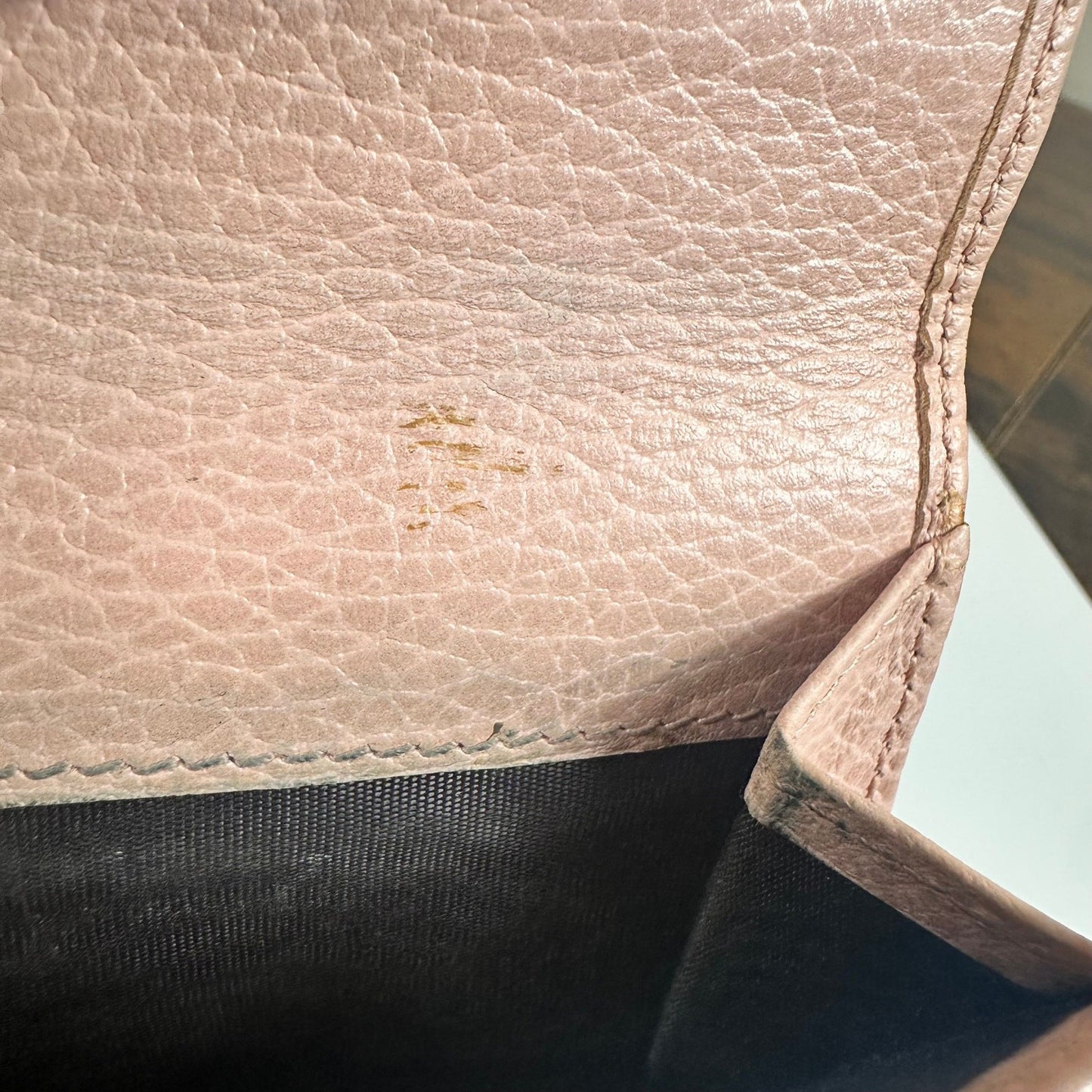 Gucci Marmont Pink Leather Compact Wallet - Preowned Authentic