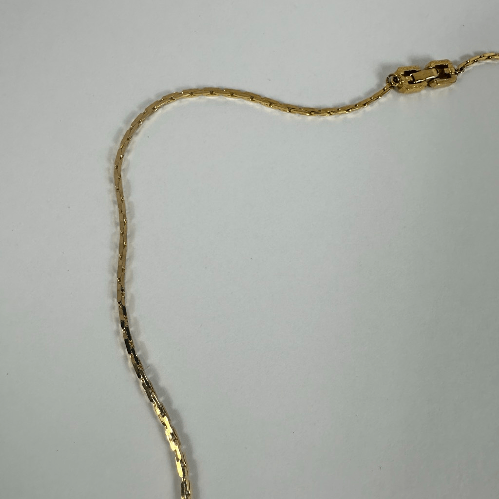 Givenchy Vintage Long Snake Chain Simple Gold Tone Necklace 29”