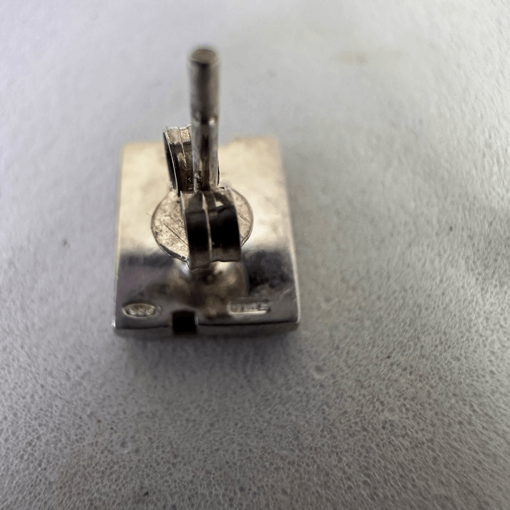 Gucci Vintage G Logo Sterling Silver Pierced Earrings