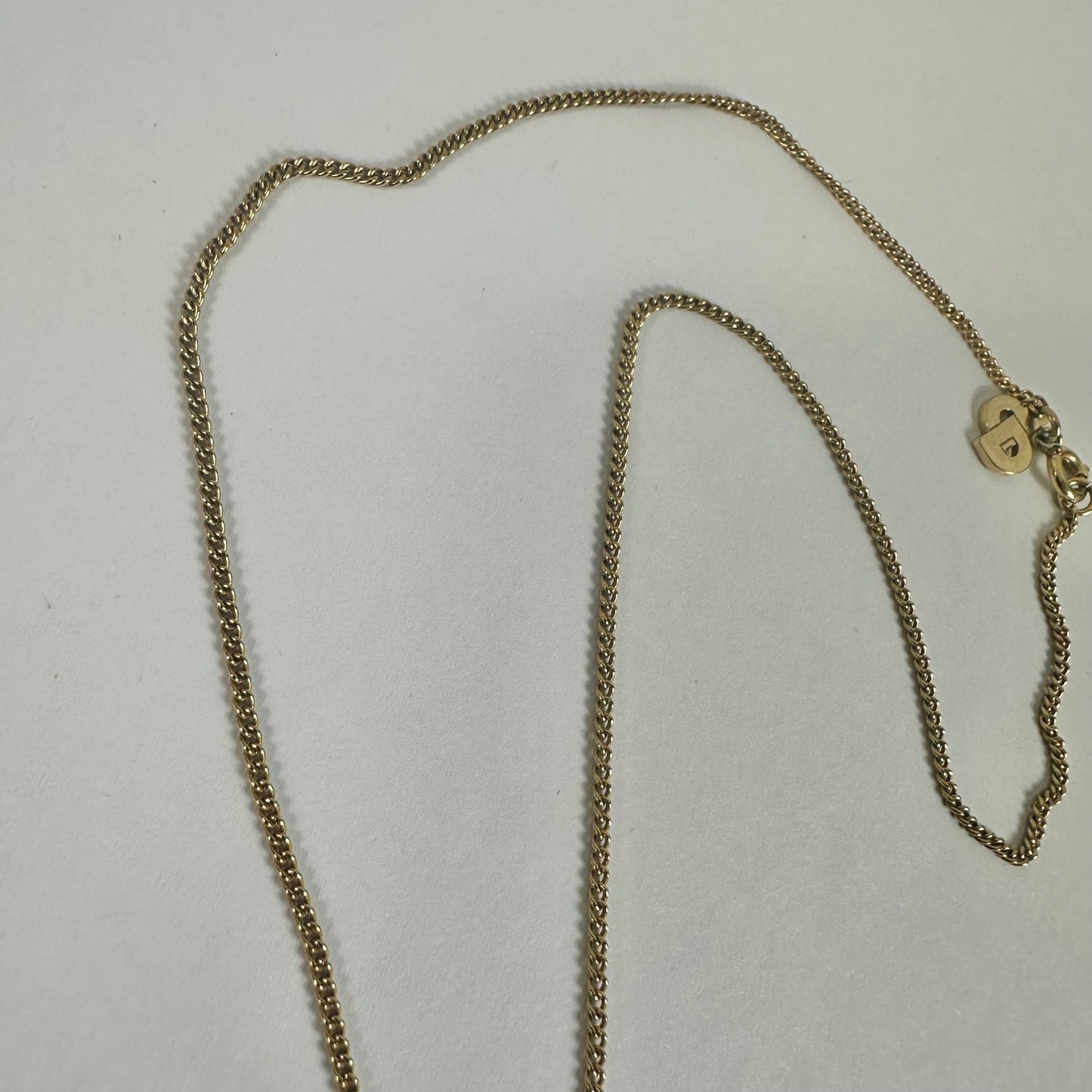 Vintage Christian Dior CD Logo Gold Chain Necklace Designer Jewelry