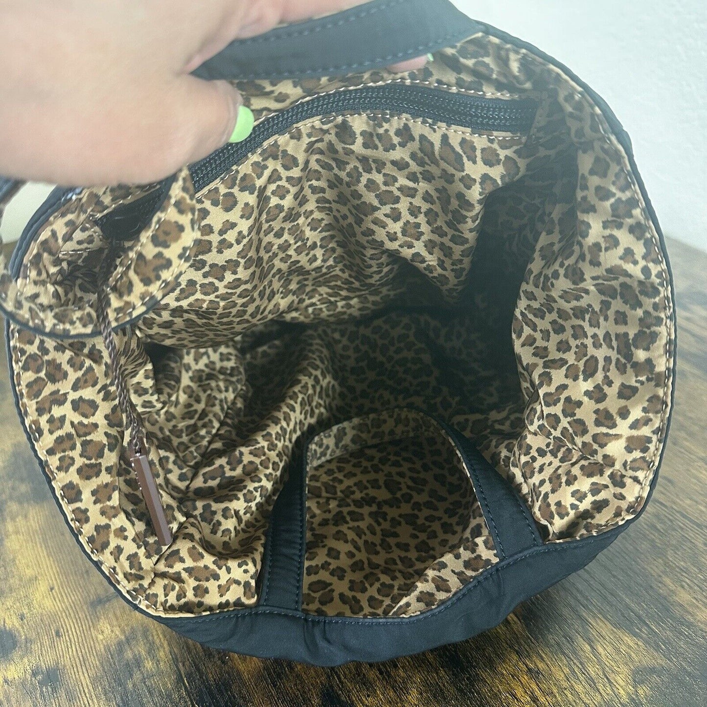 Bottega Veneta Animal Print Nylon Reversible Mini Tote Bag Authenticated W/ COA