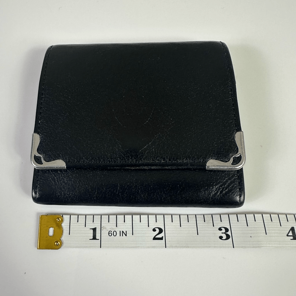Cartier Vintage Black Leather Coin Purse Case