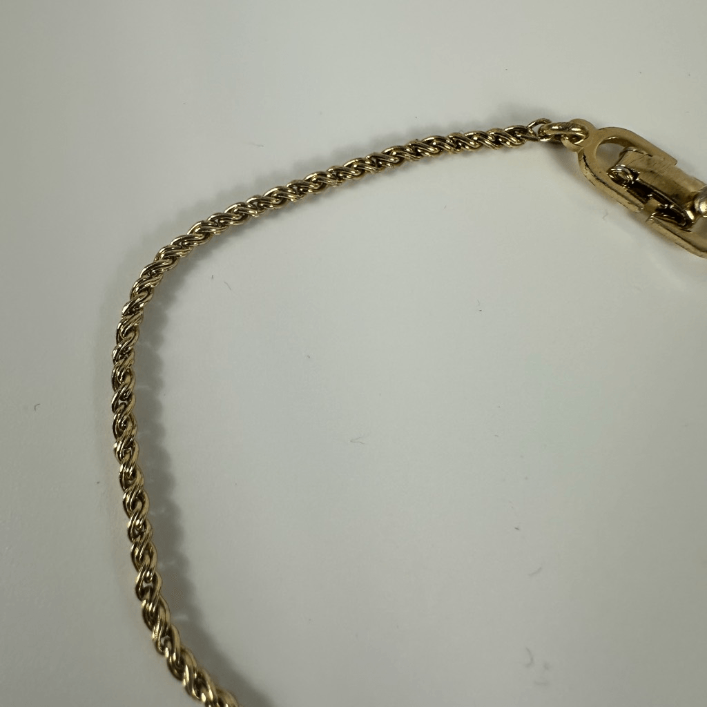Christian Dior Vintage Simple Chain Bracelet Gold Tone