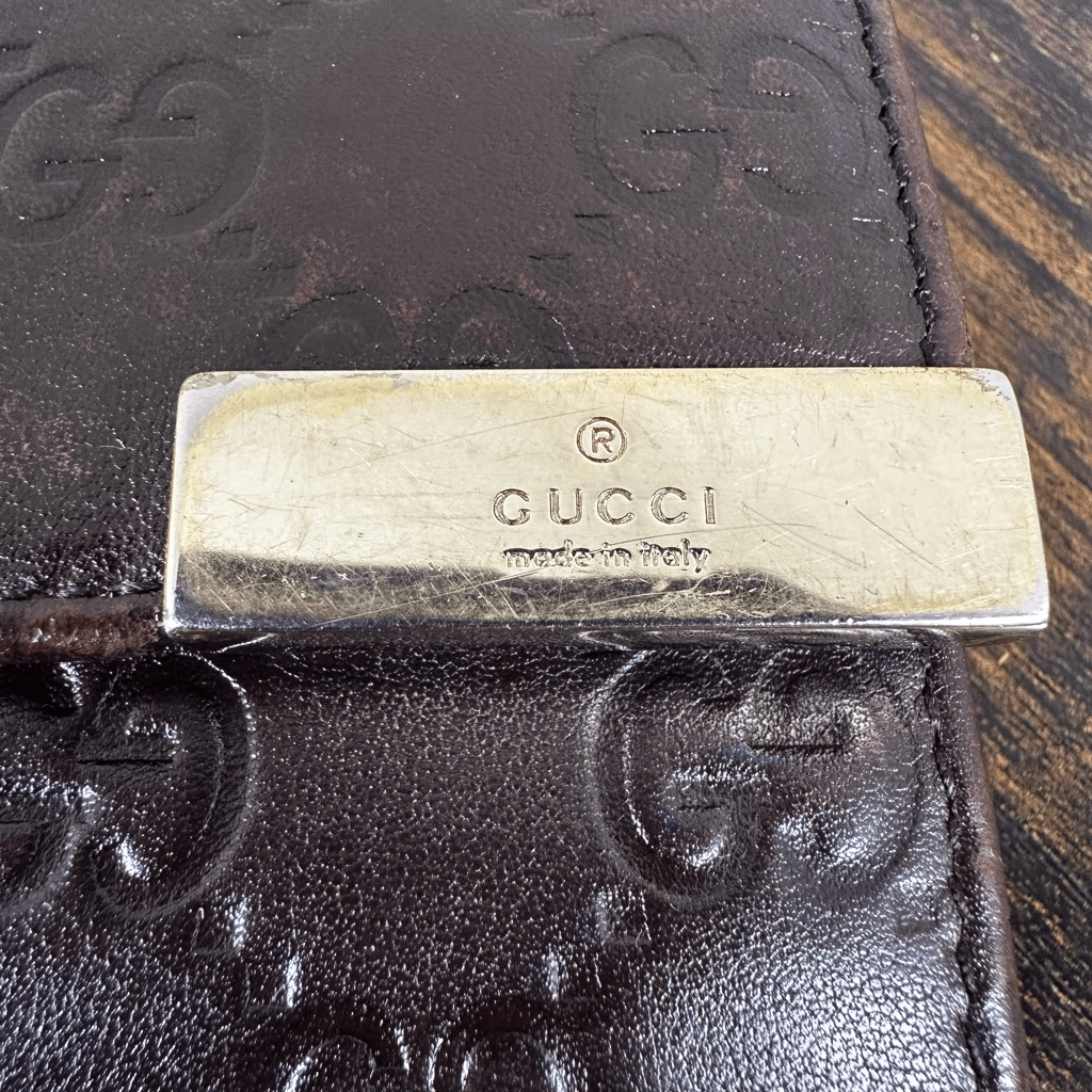 Gucci Guccissima Compact Brown Leather Wallet
