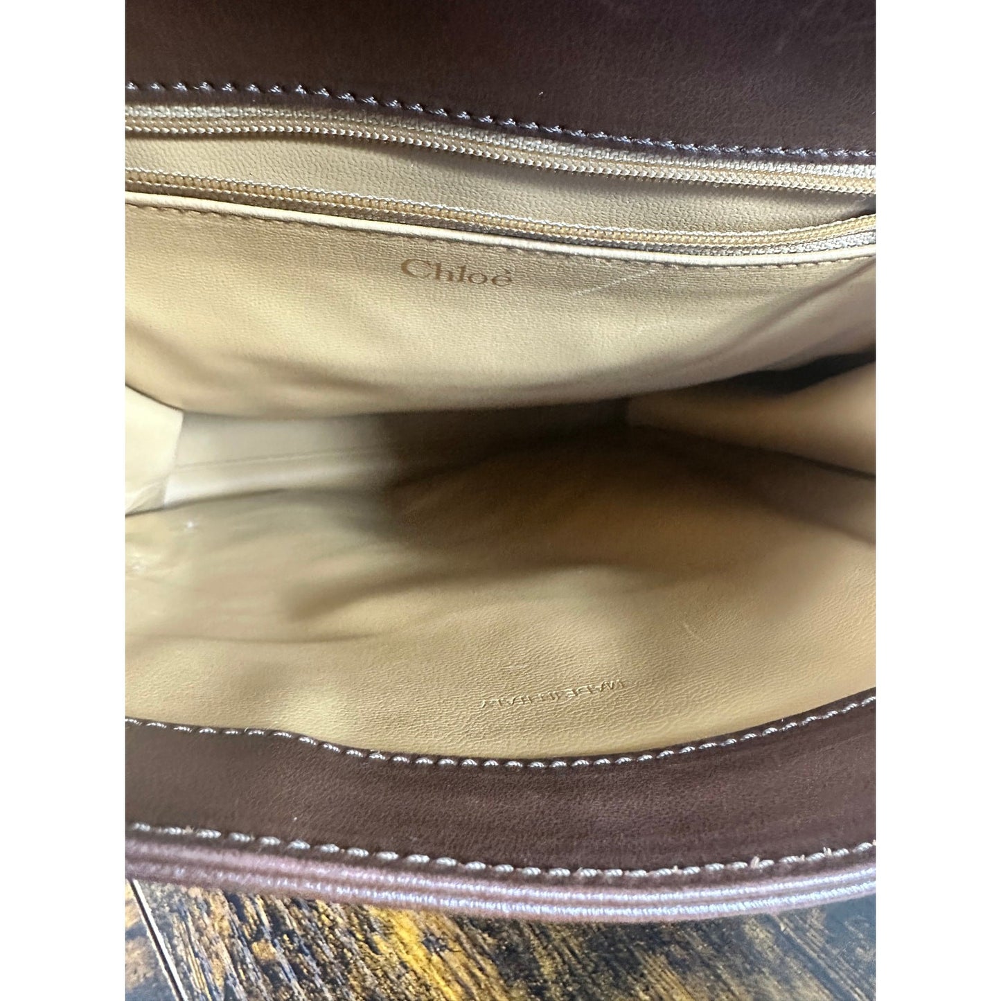 Vintage Chloe Brown Leather Sling Bag Backpack Authentic