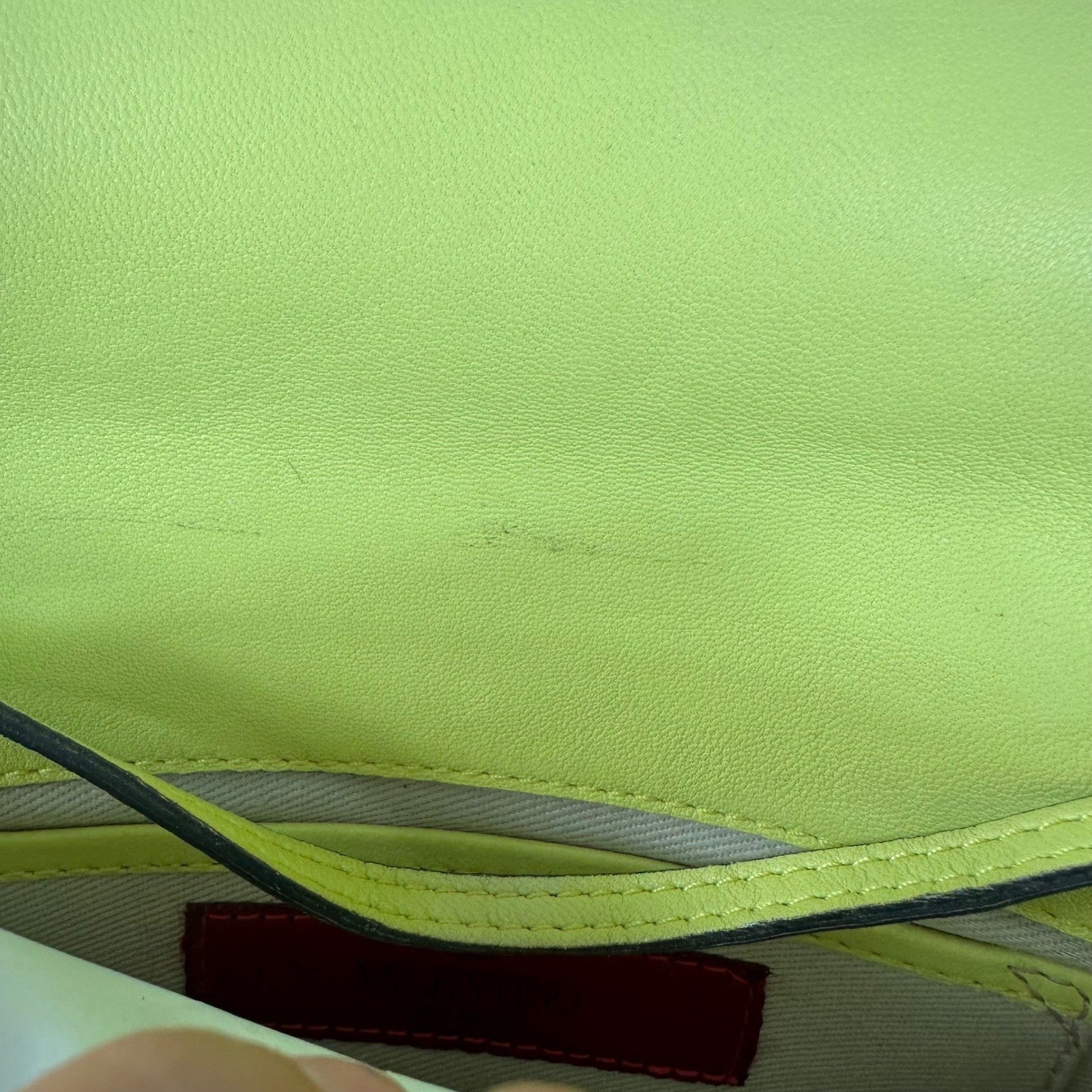 Valentino Garavani Bow Bag Clutch Shoulder Bag Light Yellow Leather