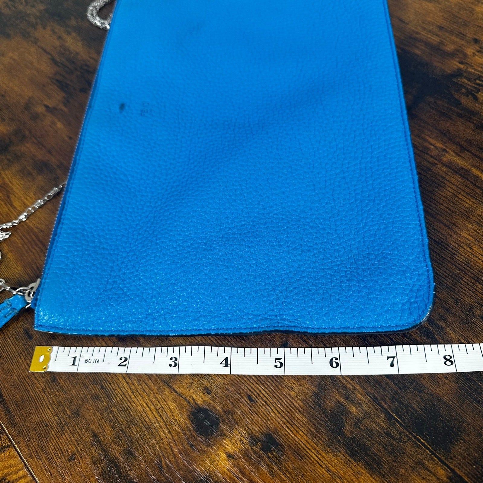 Fendi Selleria Blue Leather Clutch Bag