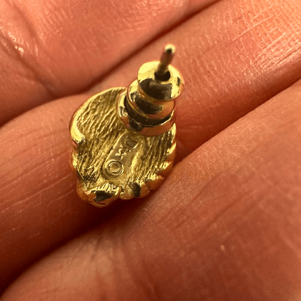 Christian Dior Gold Tone Vintage Earrings Pierced